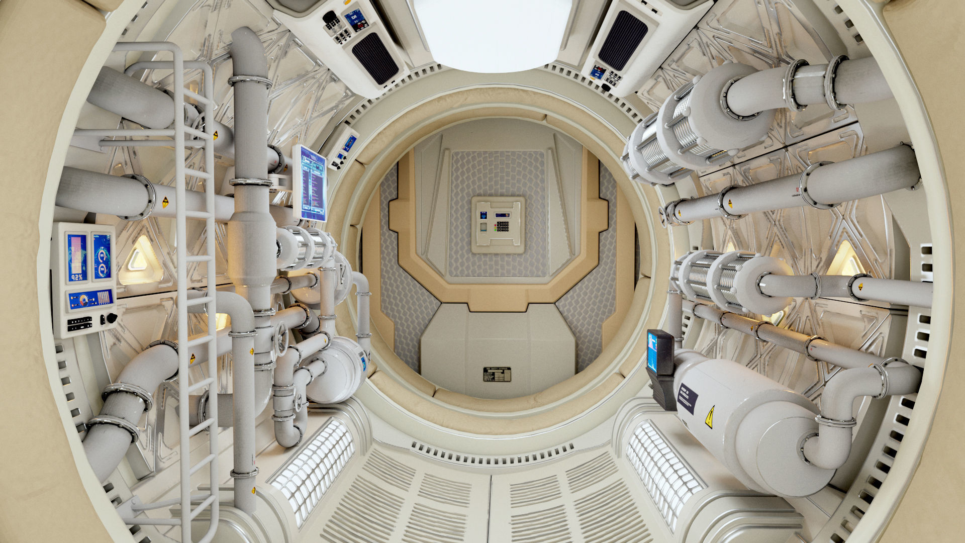 Spaceship Maintenance Corridor  3D model_6