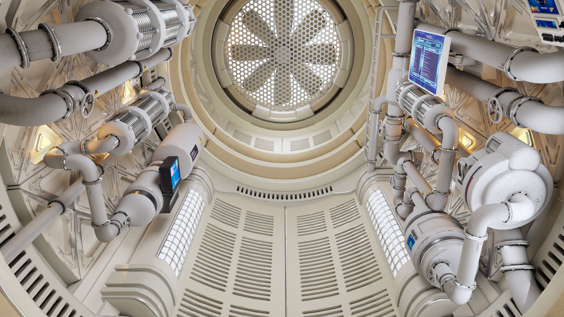 Spaceship Maintenance Corridor  3D model_8