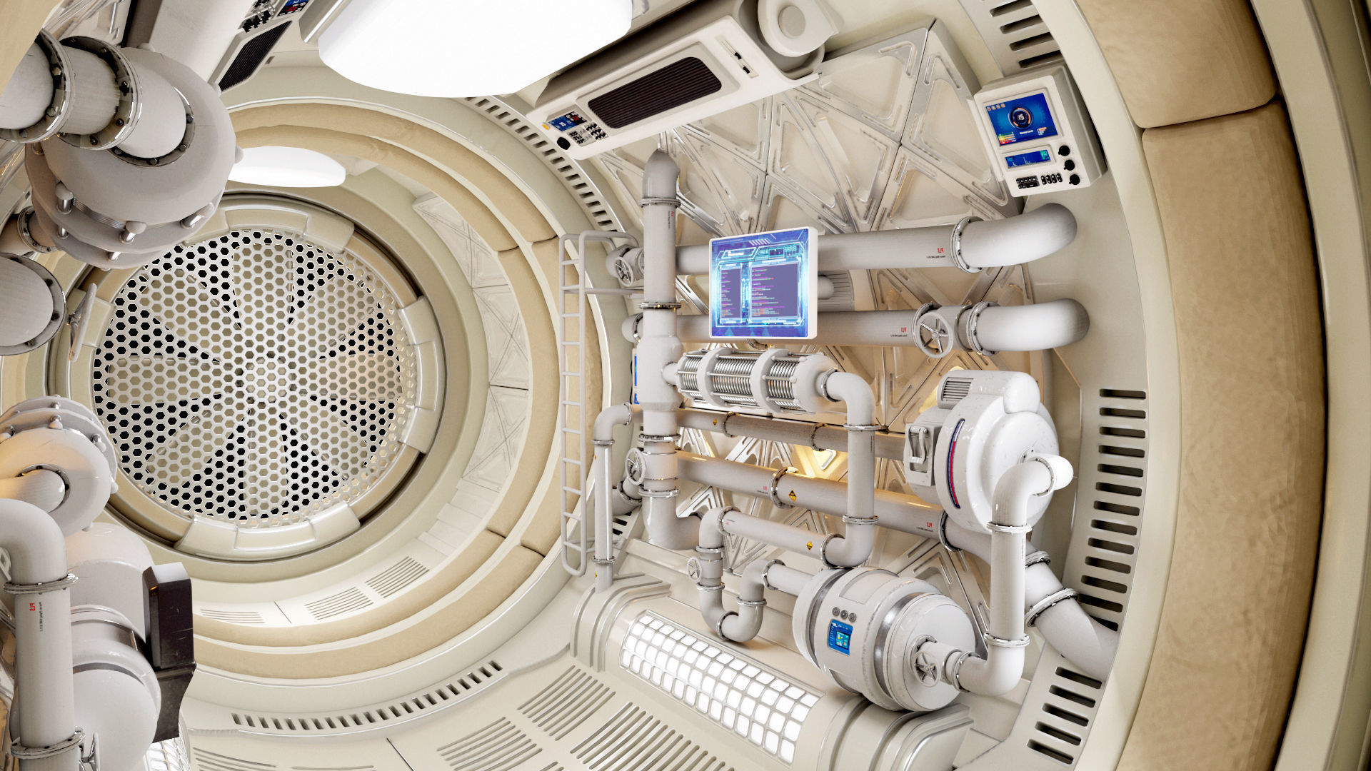 Spaceship Maintenance Corridor  3D model_4