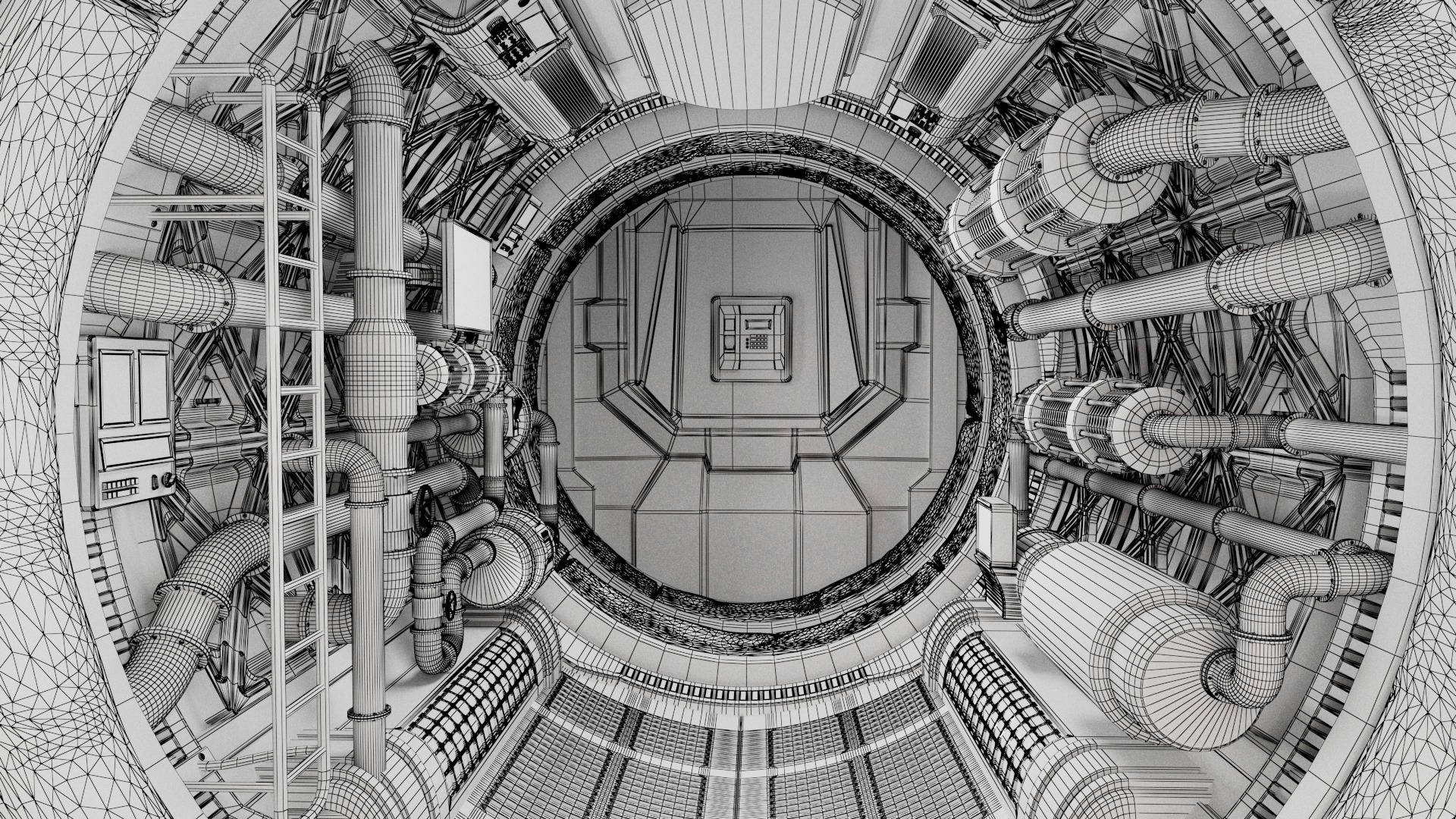 Spaceship Maintenance Corridor  3D model_16