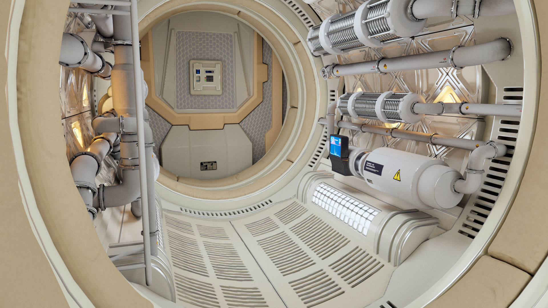 Spaceship Maintenance Corridor  3D model_7
