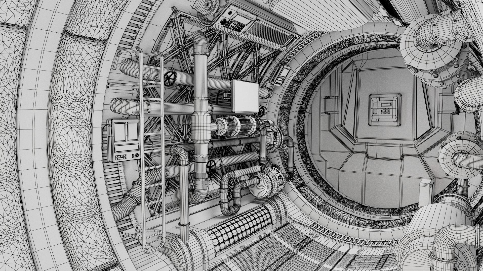Spaceship Maintenance Corridor  3D model_15