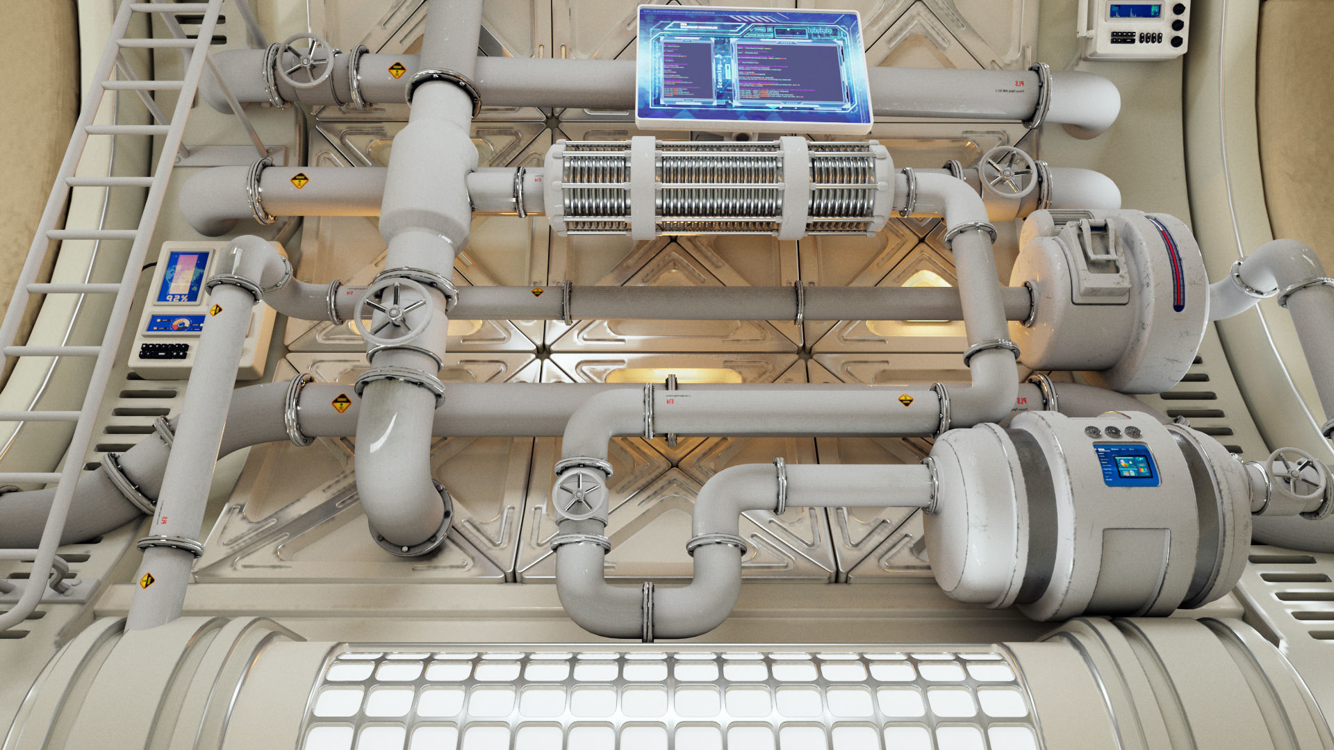 Spaceship Maintenance Corridor  3D model_10