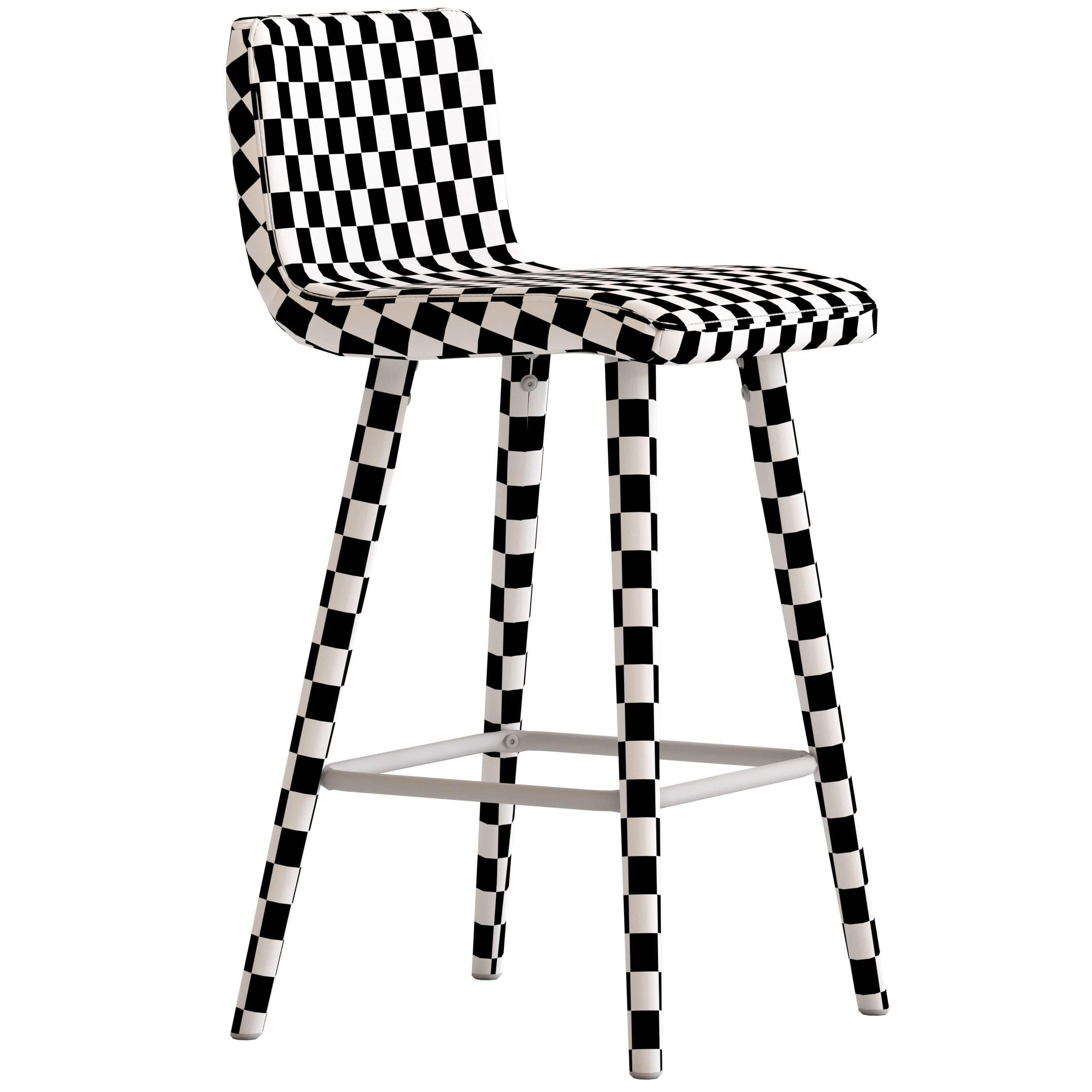 Temple and Webster Tan Faux Barstool 3D model_5