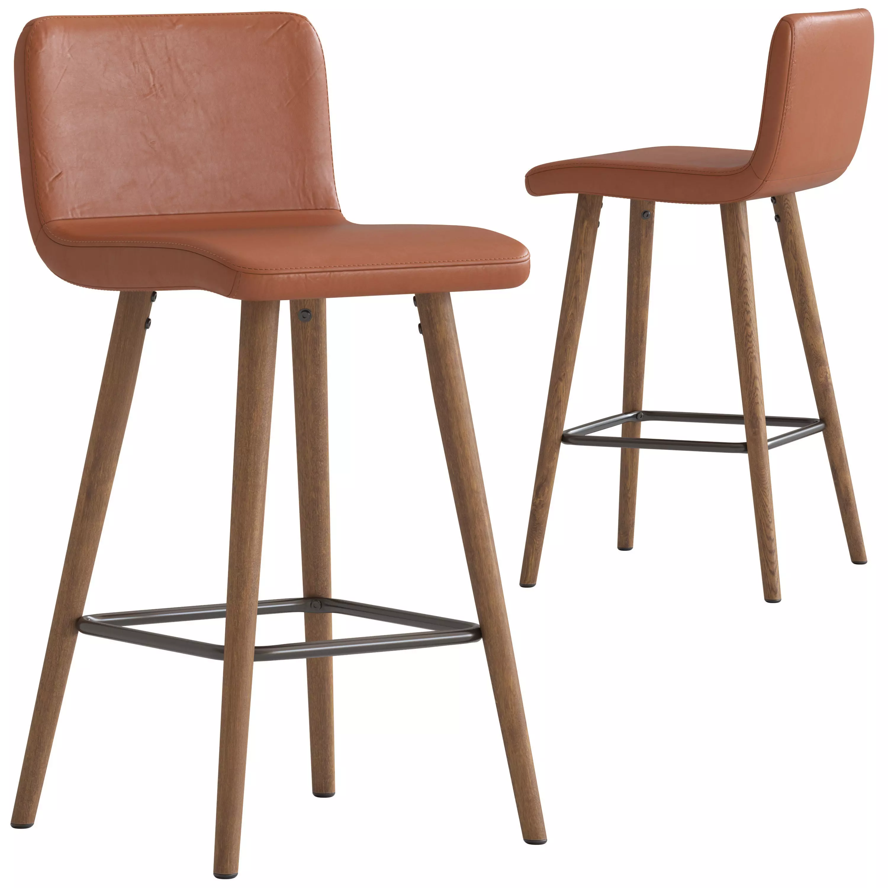 Temple and Webster Tan Faux Barstool 3D model_0