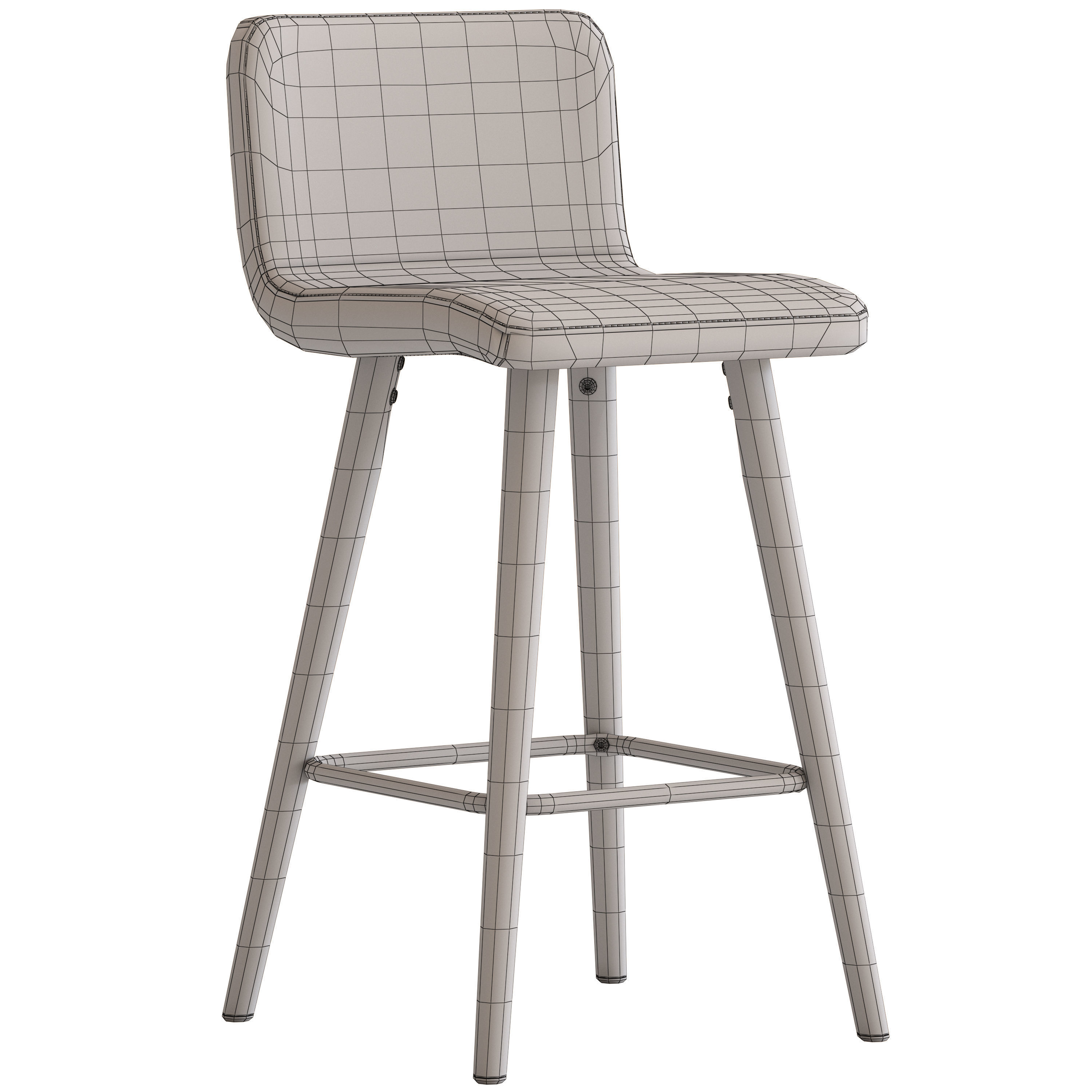 Temple and Webster Tan Faux Barstool 3D model_4