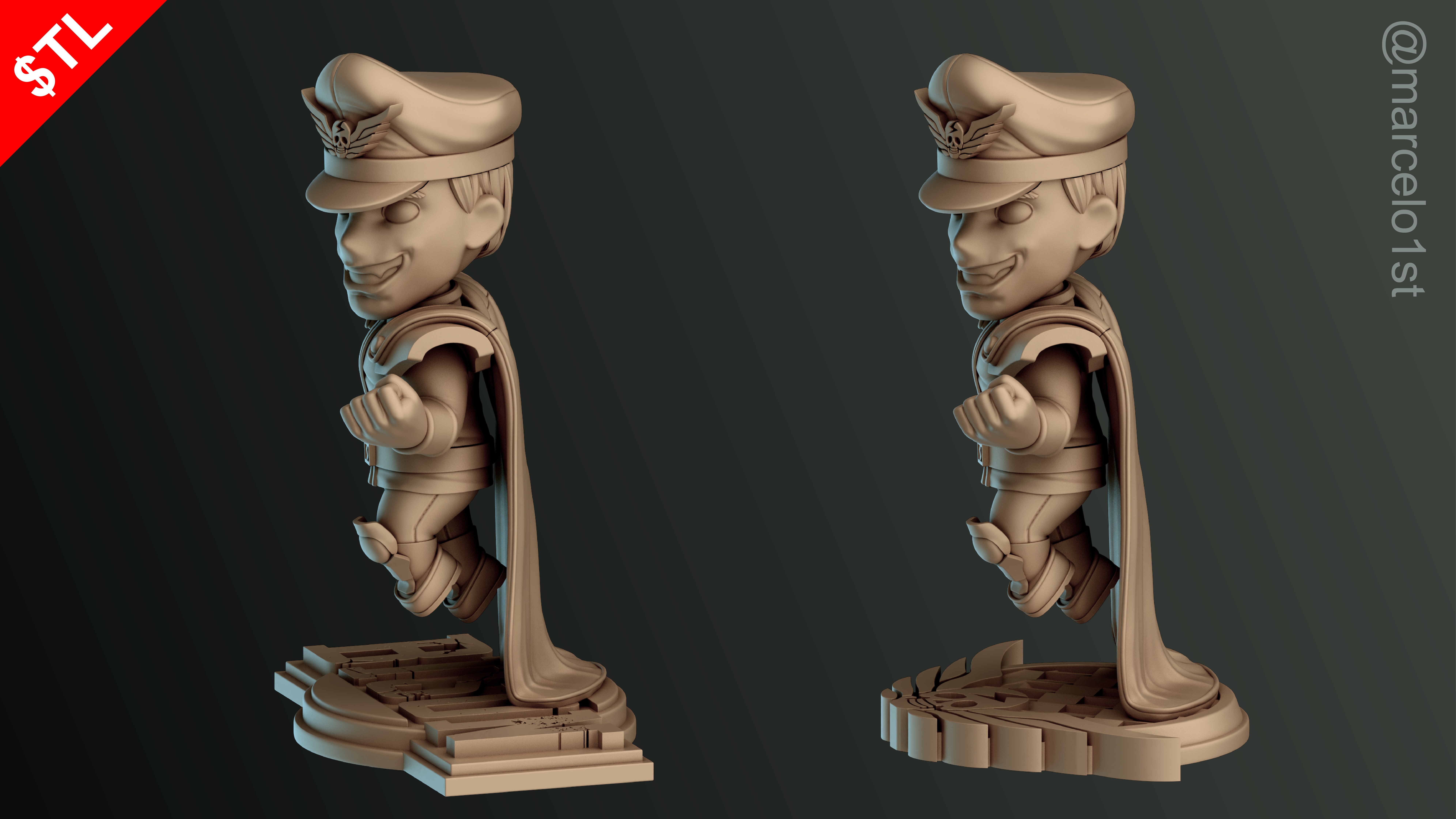 CUTE Street Fighter 2 - M Bison 3D Model - Printable STL File 3D print model_17