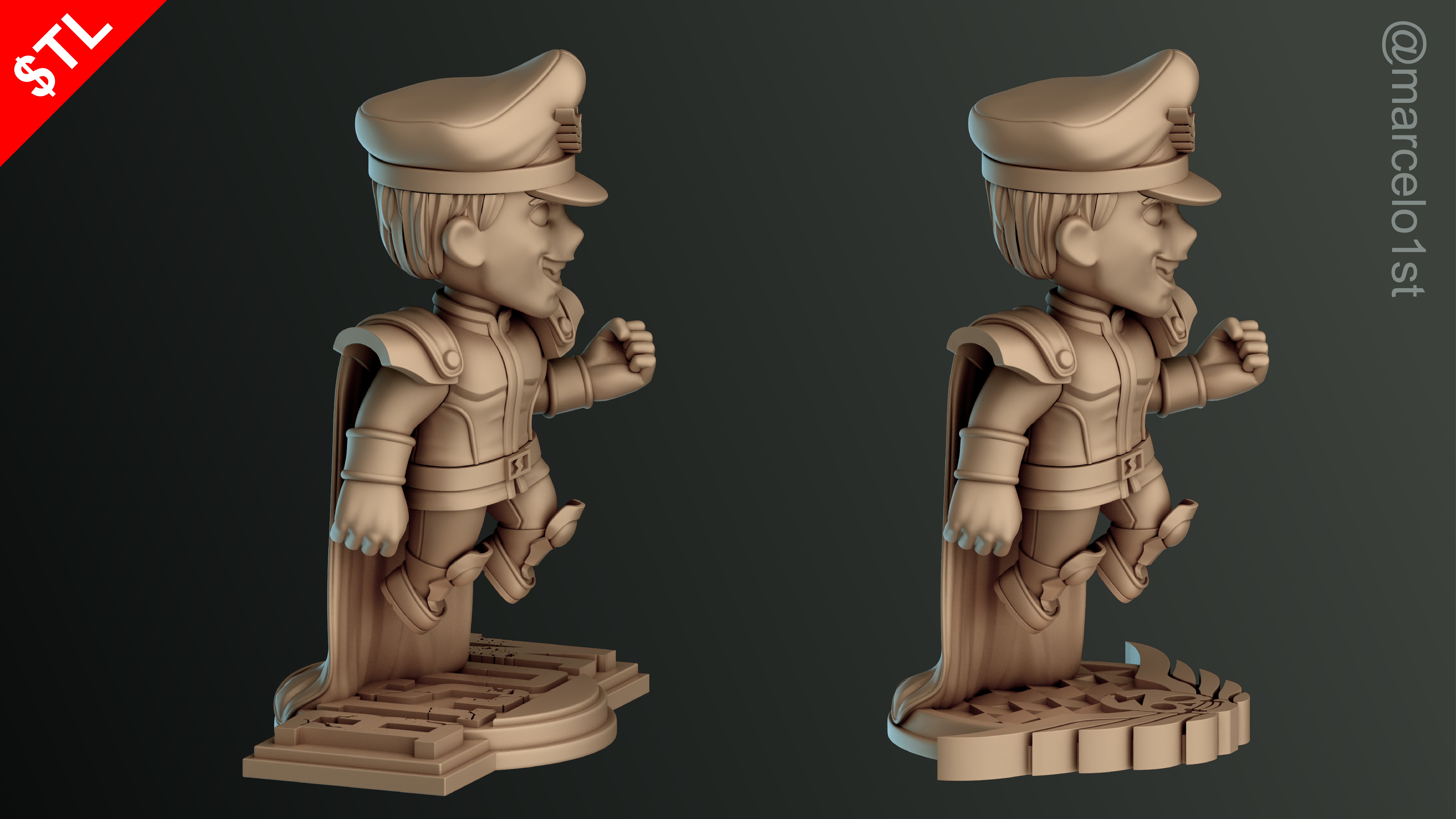 CUTE Street Fighter 2 - M Bison 3D Model - Printable STL File 3D print model_34