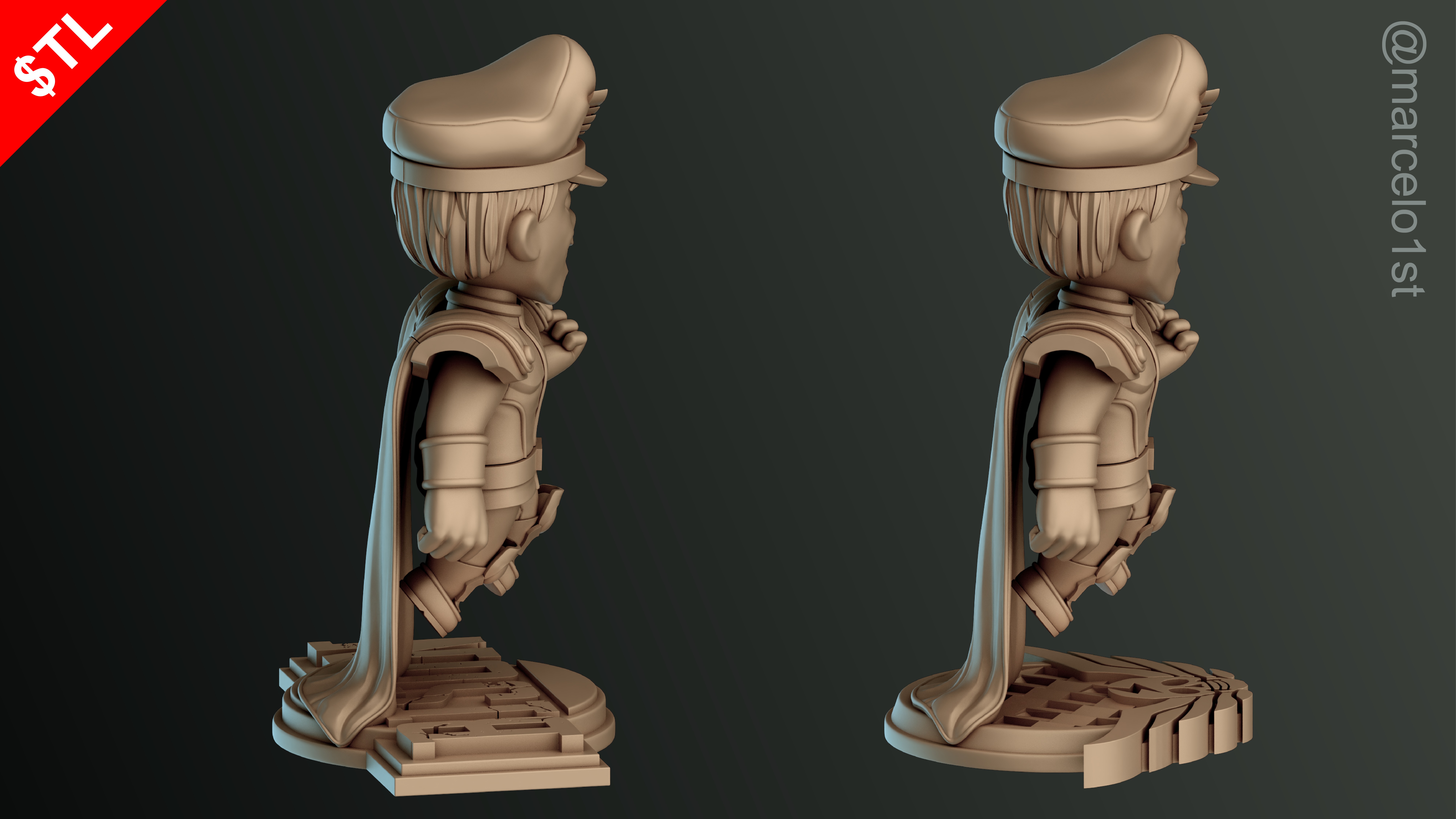 CUTE Street Fighter 2 - M Bison 3D Model - Printable STL File 3D print model_31