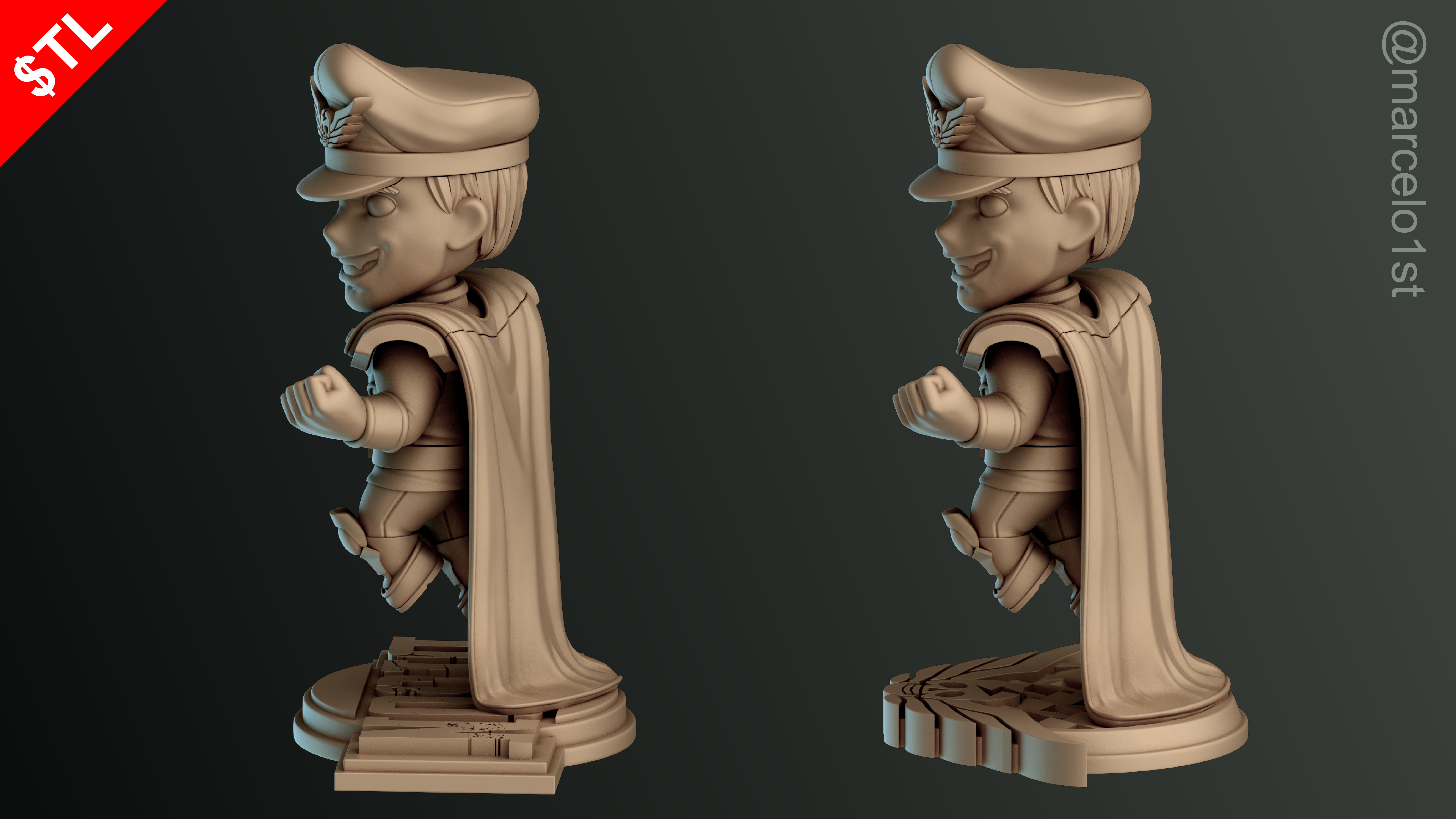CUTE Street Fighter 2 - M Bison 3D Model - Printable STL File 3D print model_19