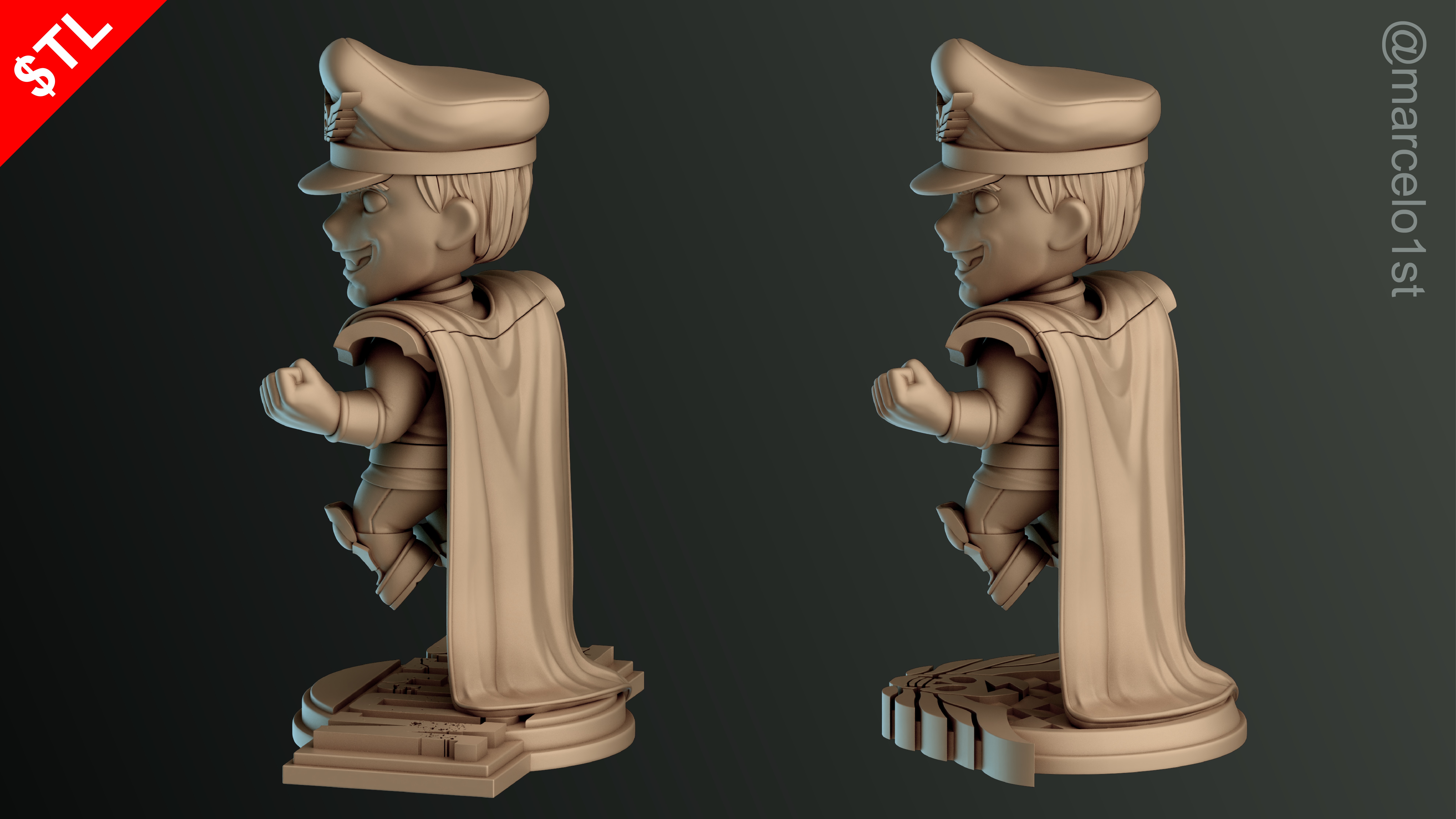 CUTE Street Fighter 2 - M Bison 3D Model - Printable STL File 3D print model_20