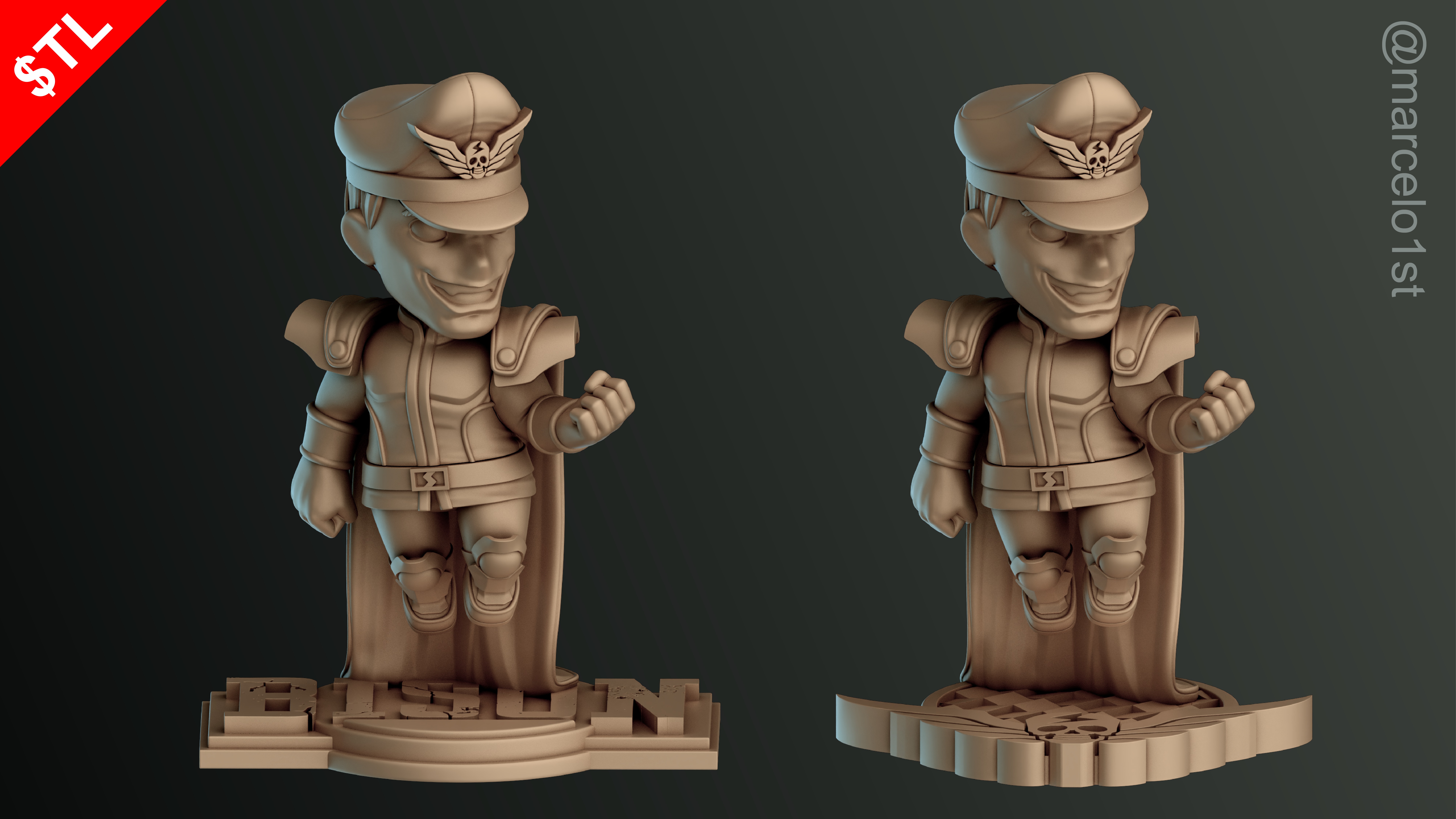 CUTE Street Fighter 2 - M Bison 3D Model - Printable STL File 3D print model_7