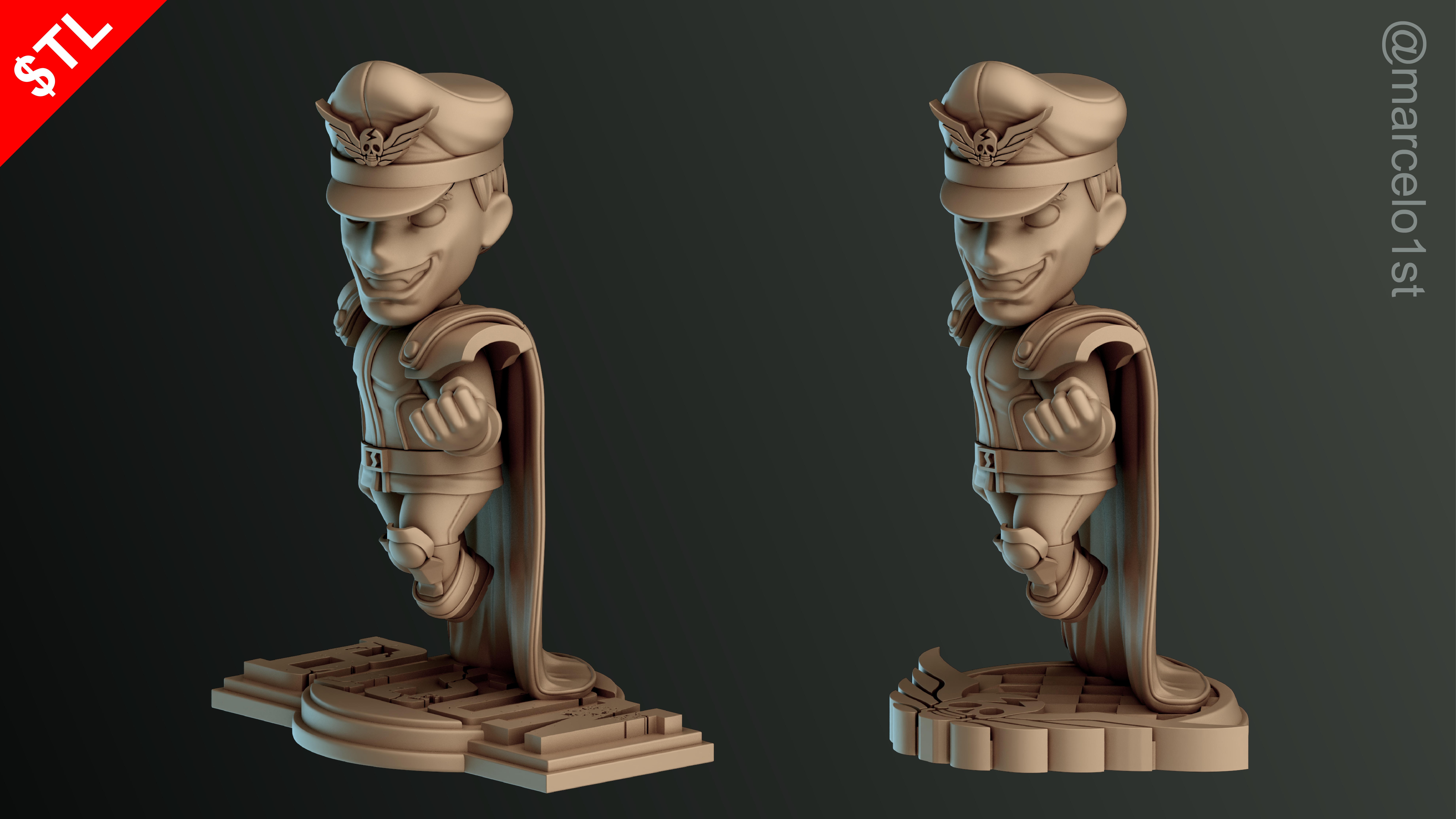 CUTE Street Fighter 2 - M Bison 3D Model - Printable STL File 3D print model_15