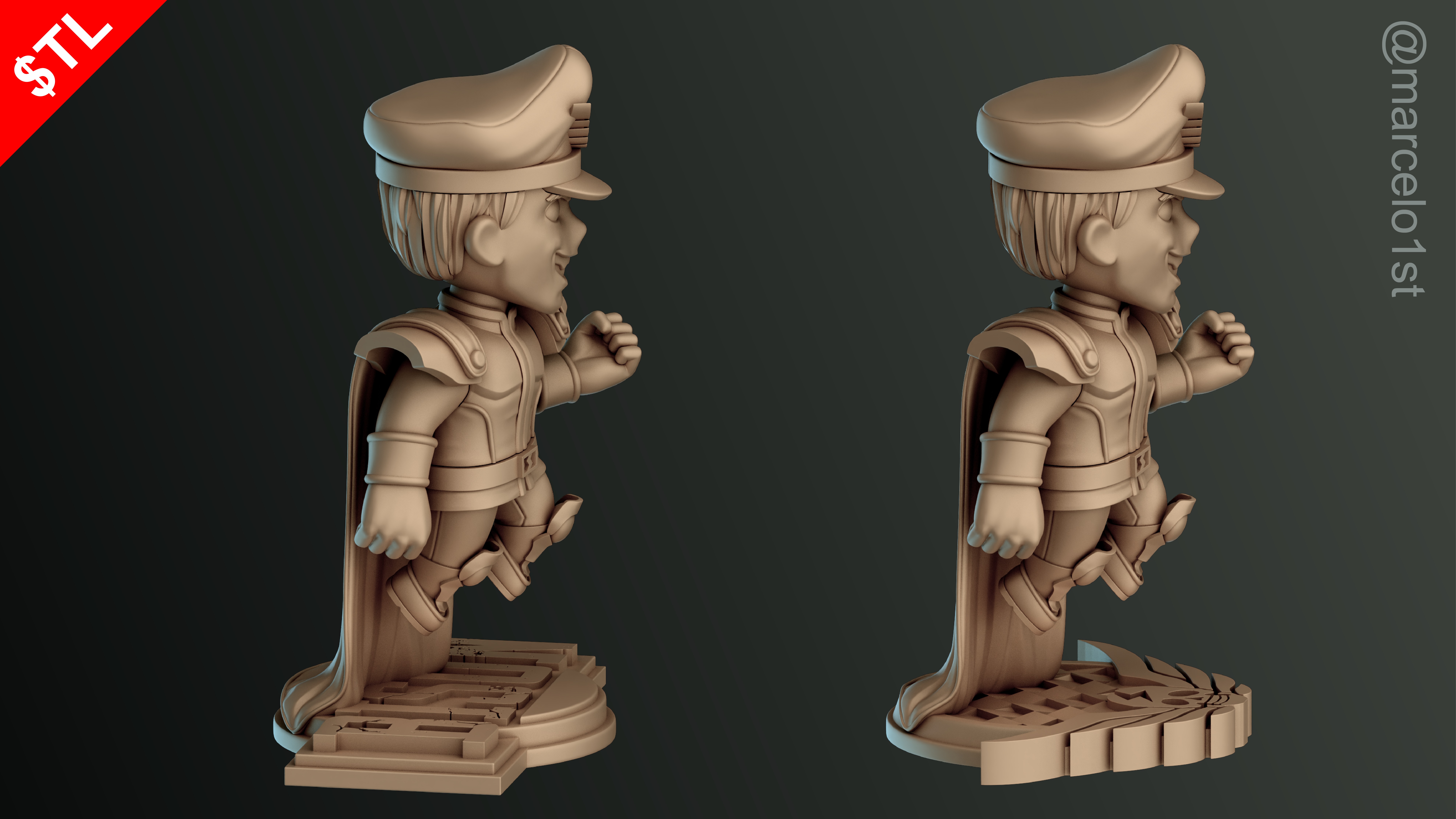 CUTE Street Fighter 2 - M Bison 3D Model - Printable STL File 3D print model_33