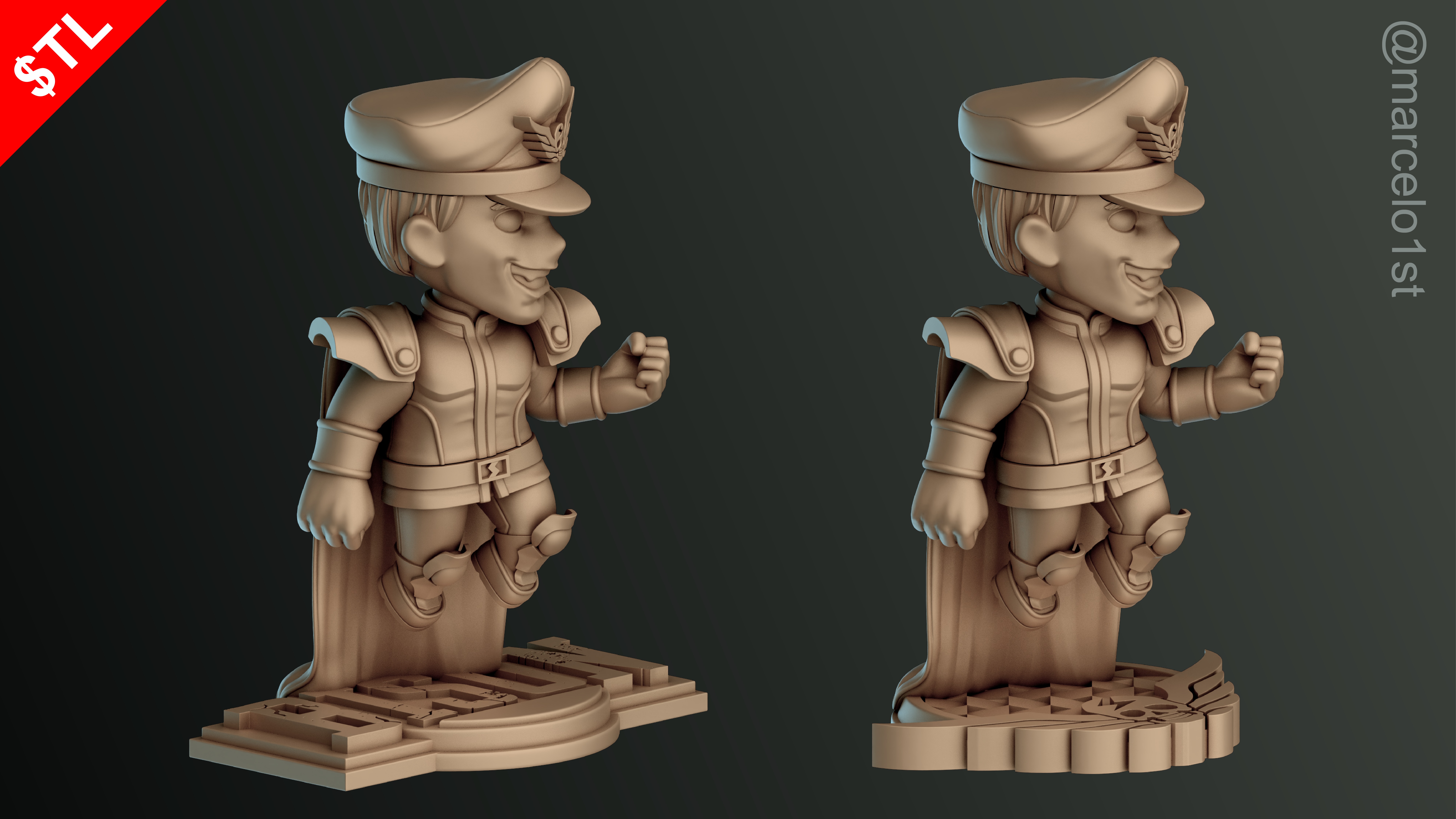 CUTE Street Fighter 2 - M Bison 3D Model - Printable STL File 3D print model_36