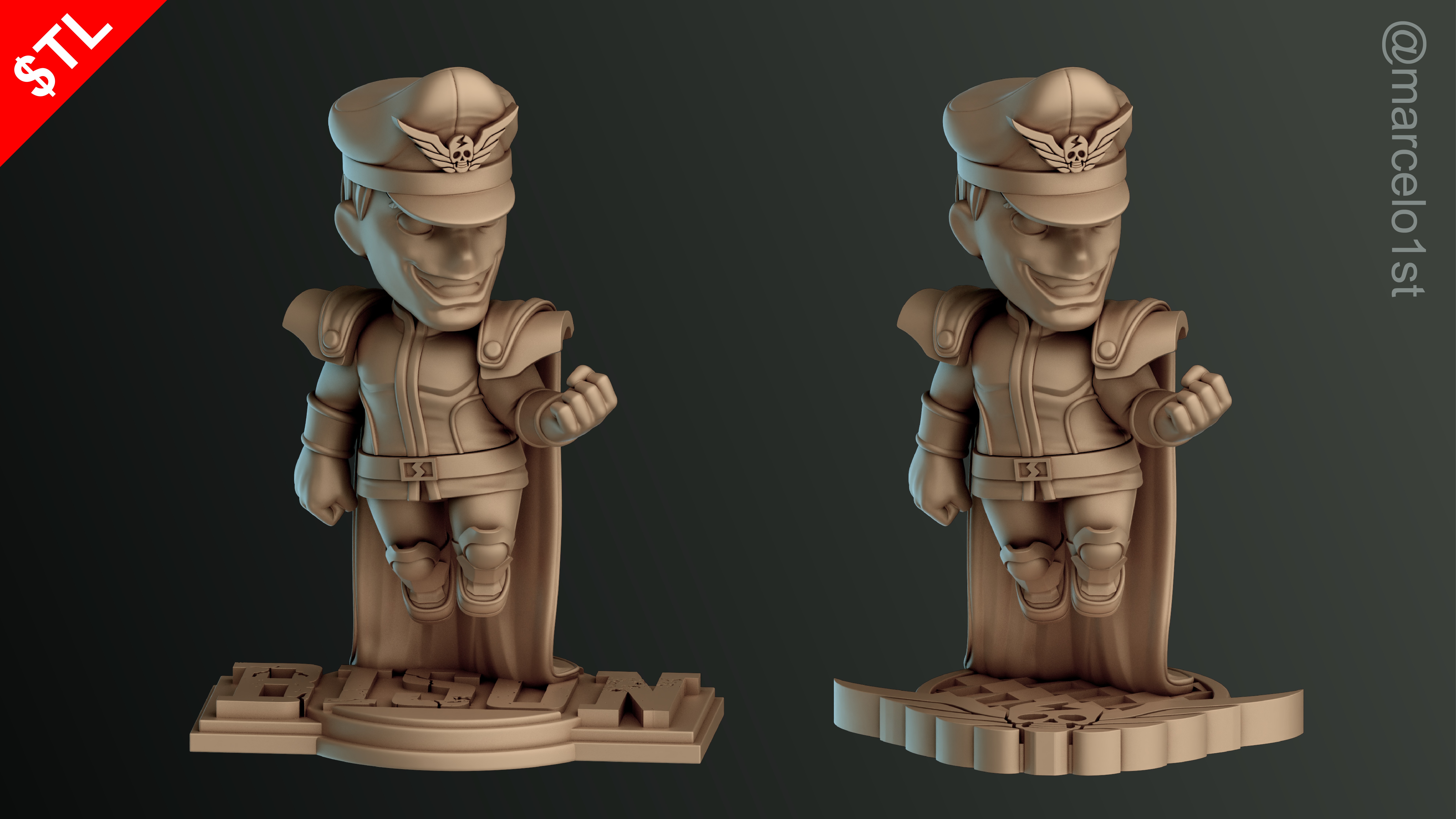 CUTE Street Fighter 2 - M Bison 3D Model - Printable STL File 3D print model_9