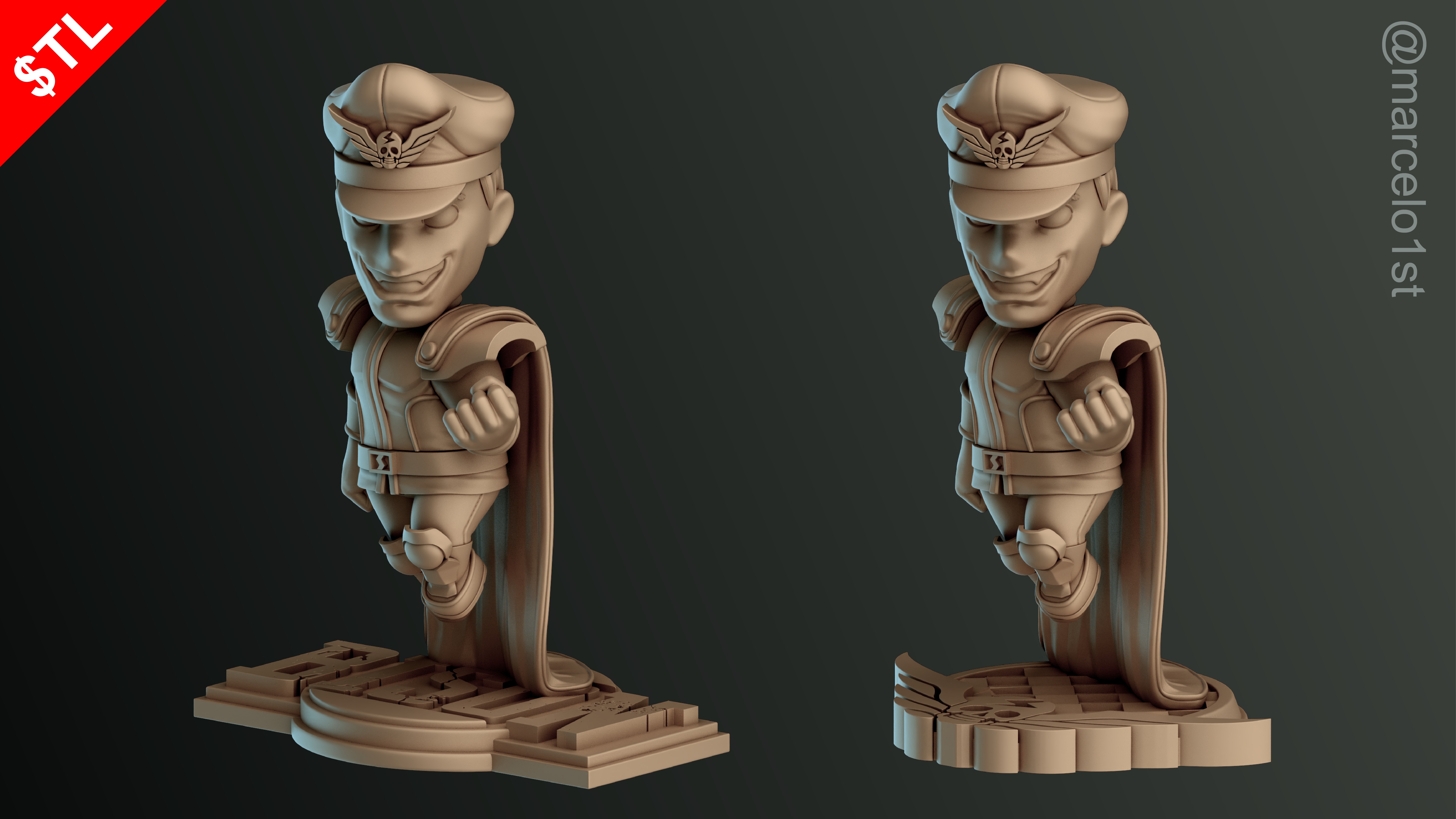 CUTE Street Fighter 2 - M Bison 3D Model - Printable STL File 3D print model_14