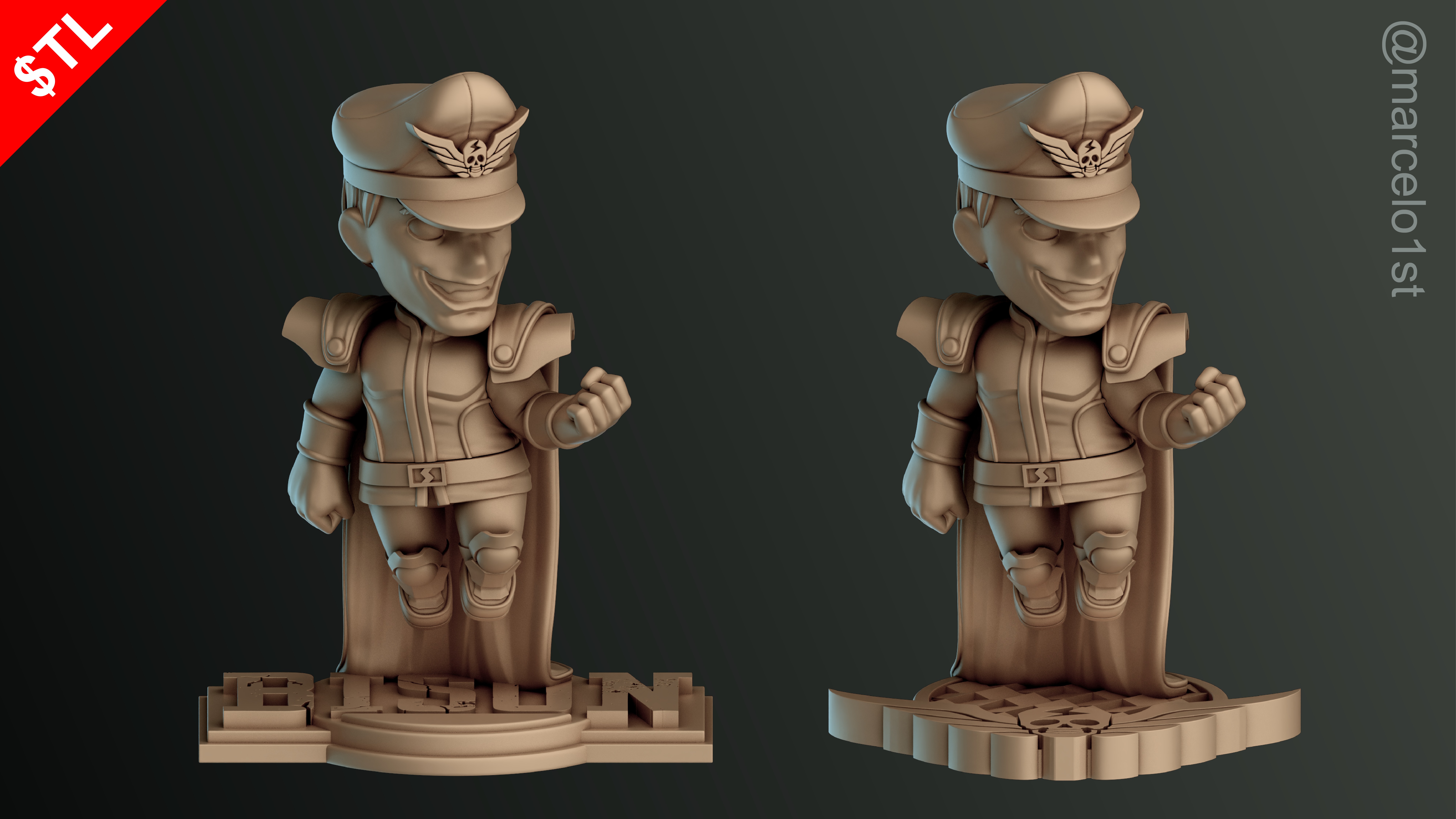 CUTE Street Fighter 2 - M Bison 3D Model - Printable STL File 3D print model_6