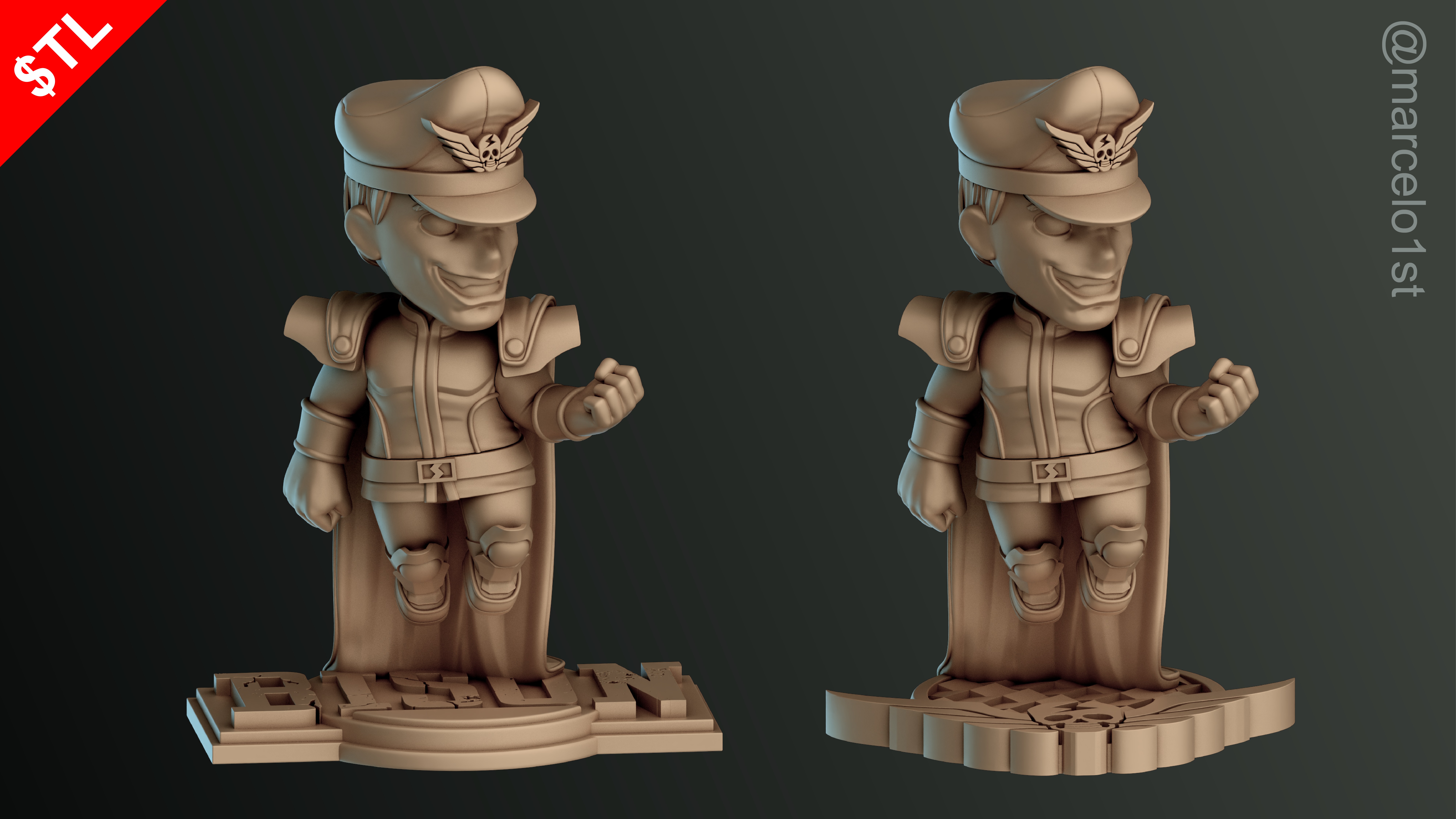 CUTE Street Fighter 2 - M Bison 3D Model - Printable STL File 3D print model_41