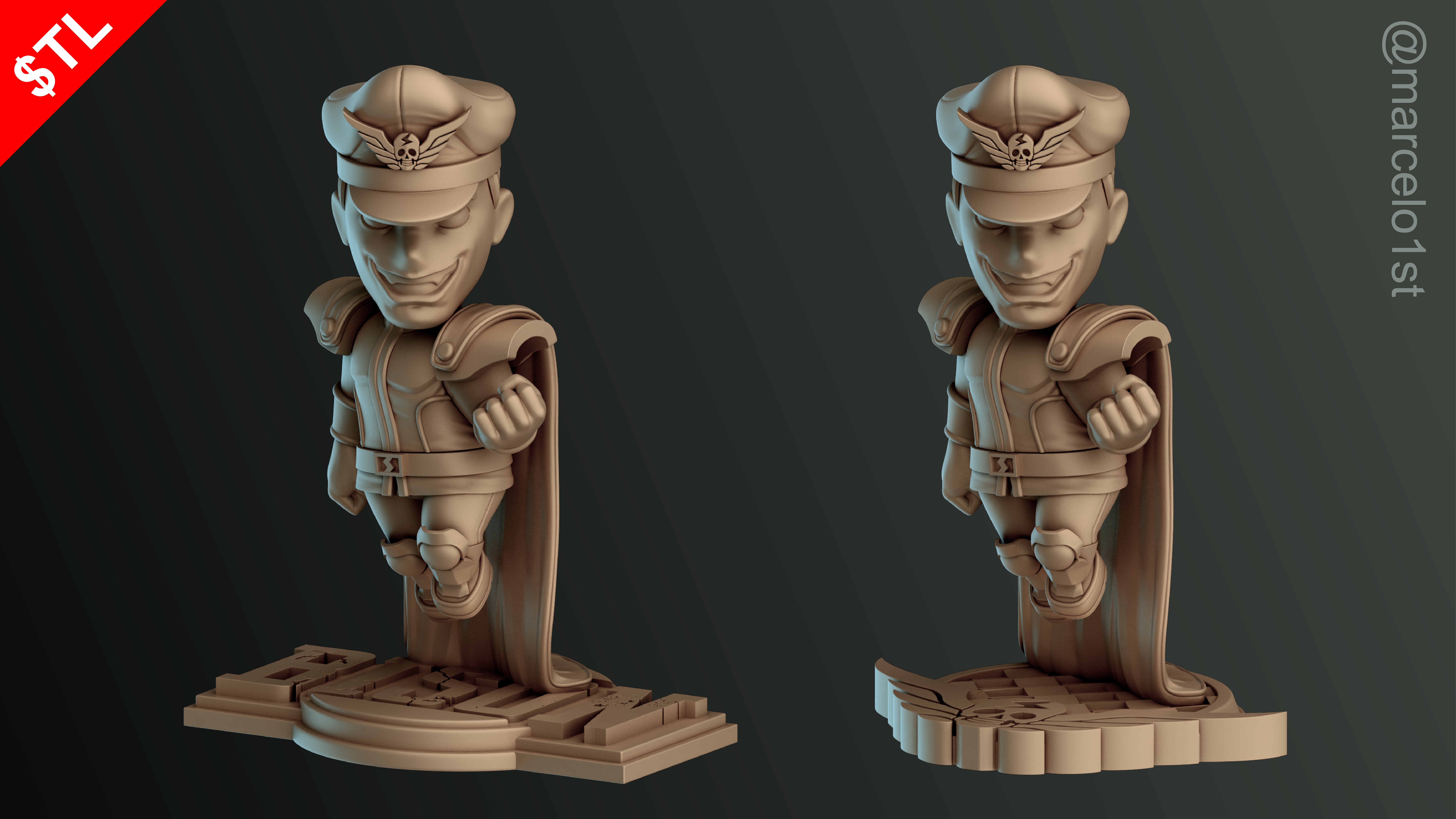 CUTE Street Fighter 2 - M Bison 3D Model - Printable STL File 3D print model_13