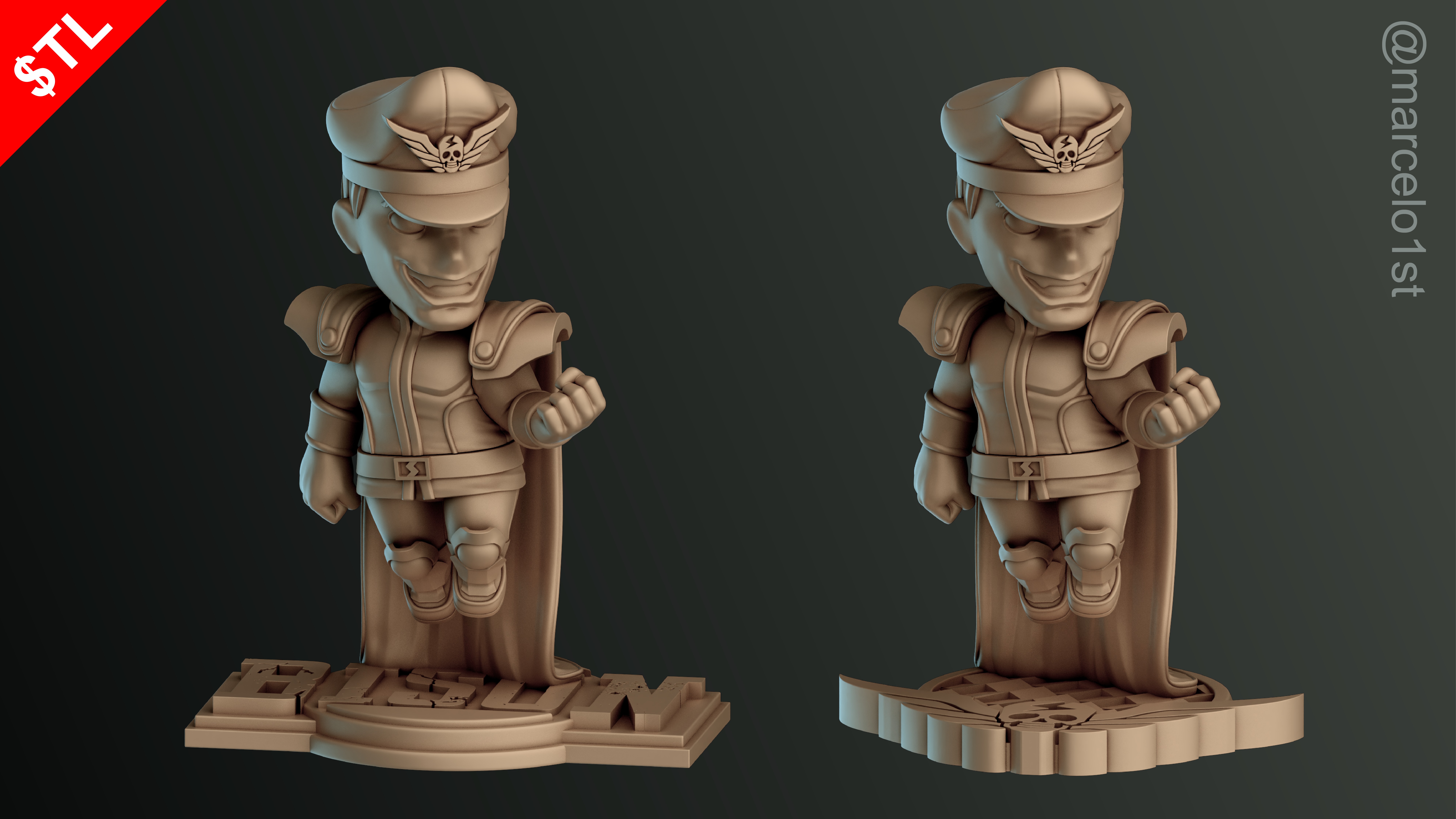 CUTE Street Fighter 2 - M Bison 3D Model - Printable STL File 3D print model_10