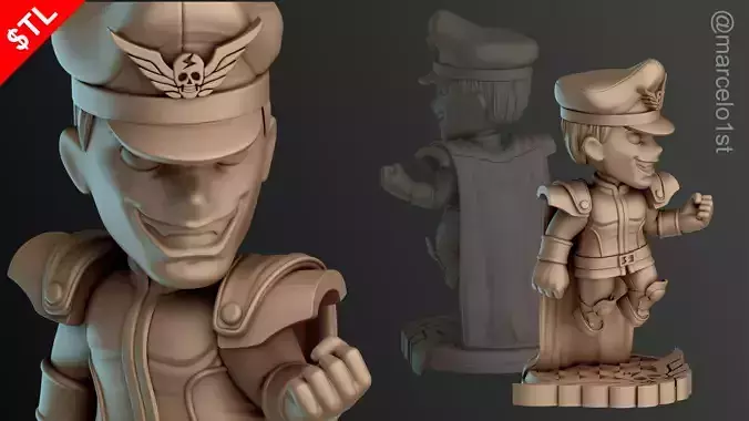 CUTE Street Fighter 2 - M Bison 3D Model - Printable STL File 3D print model