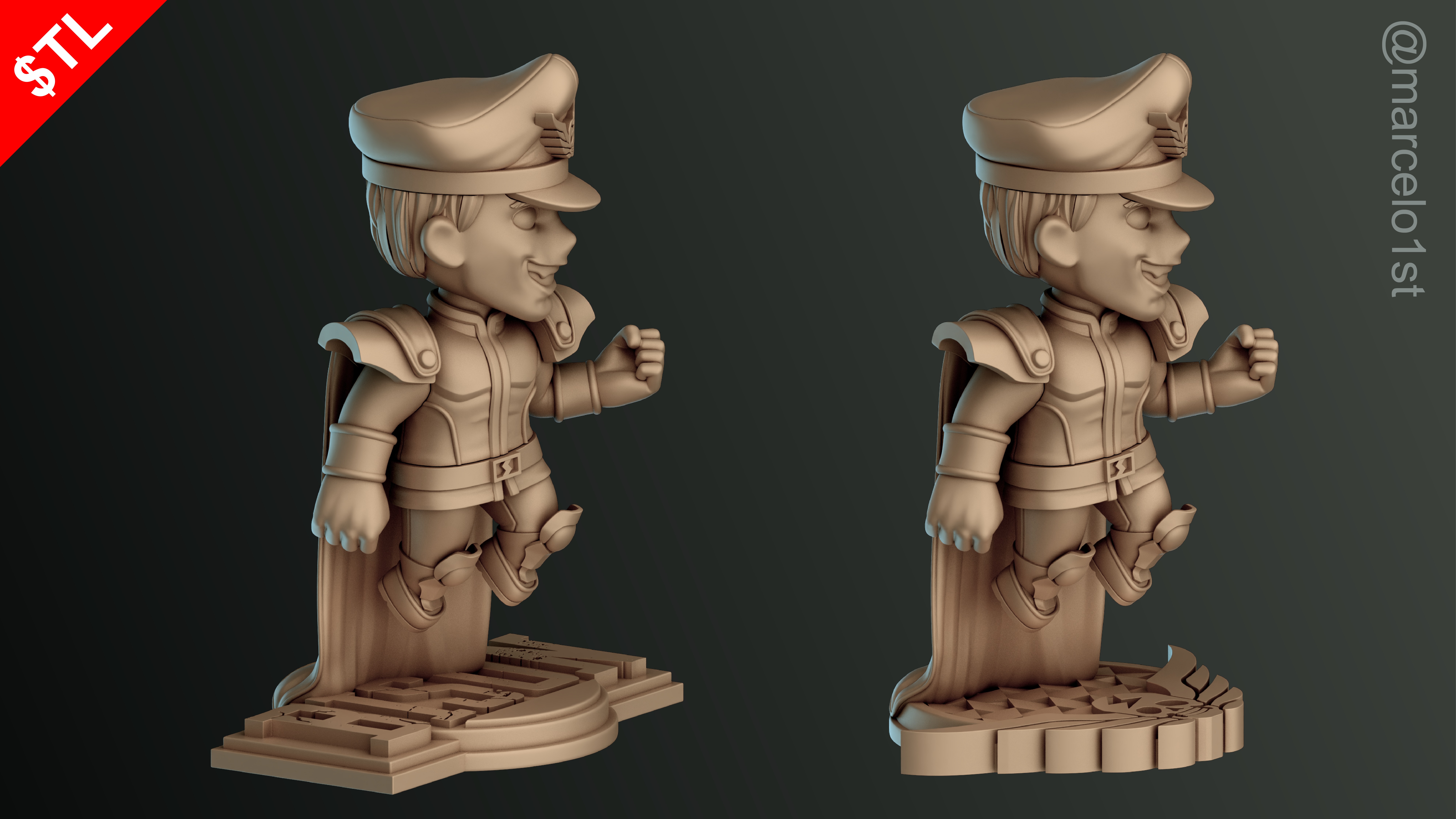 CUTE Street Fighter 2 - M Bison 3D Model - Printable STL File 3D print model_35