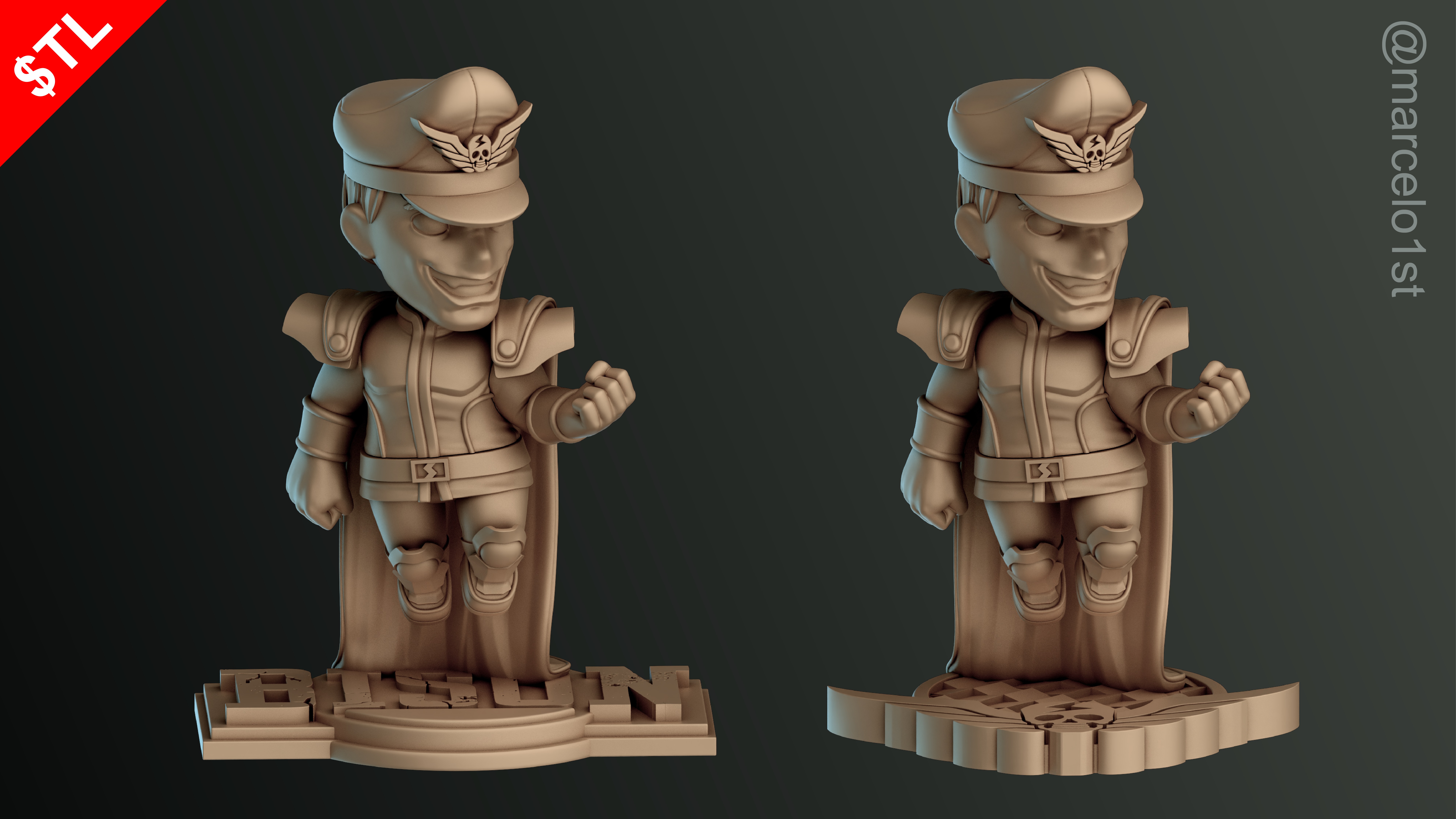 CUTE Street Fighter 2 - M Bison 3D Model - Printable STL File 3D print model_42