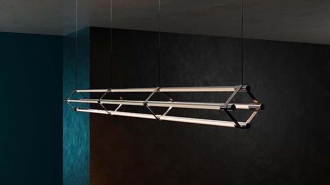 Modern Linear Pendant Light Low-poly 3D model