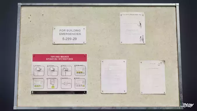 LAUNDROMAT - Board Wall 02 - LOW POLY AND NANITE