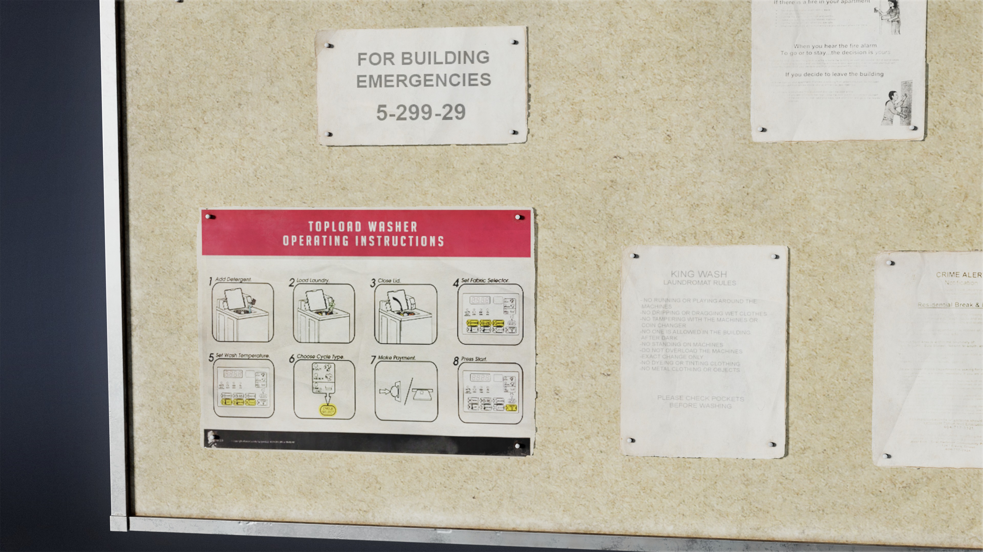 LAUNDROMAT - Board Wall 02 - LOW POLY AND NANITE Low-poly 3D model_6