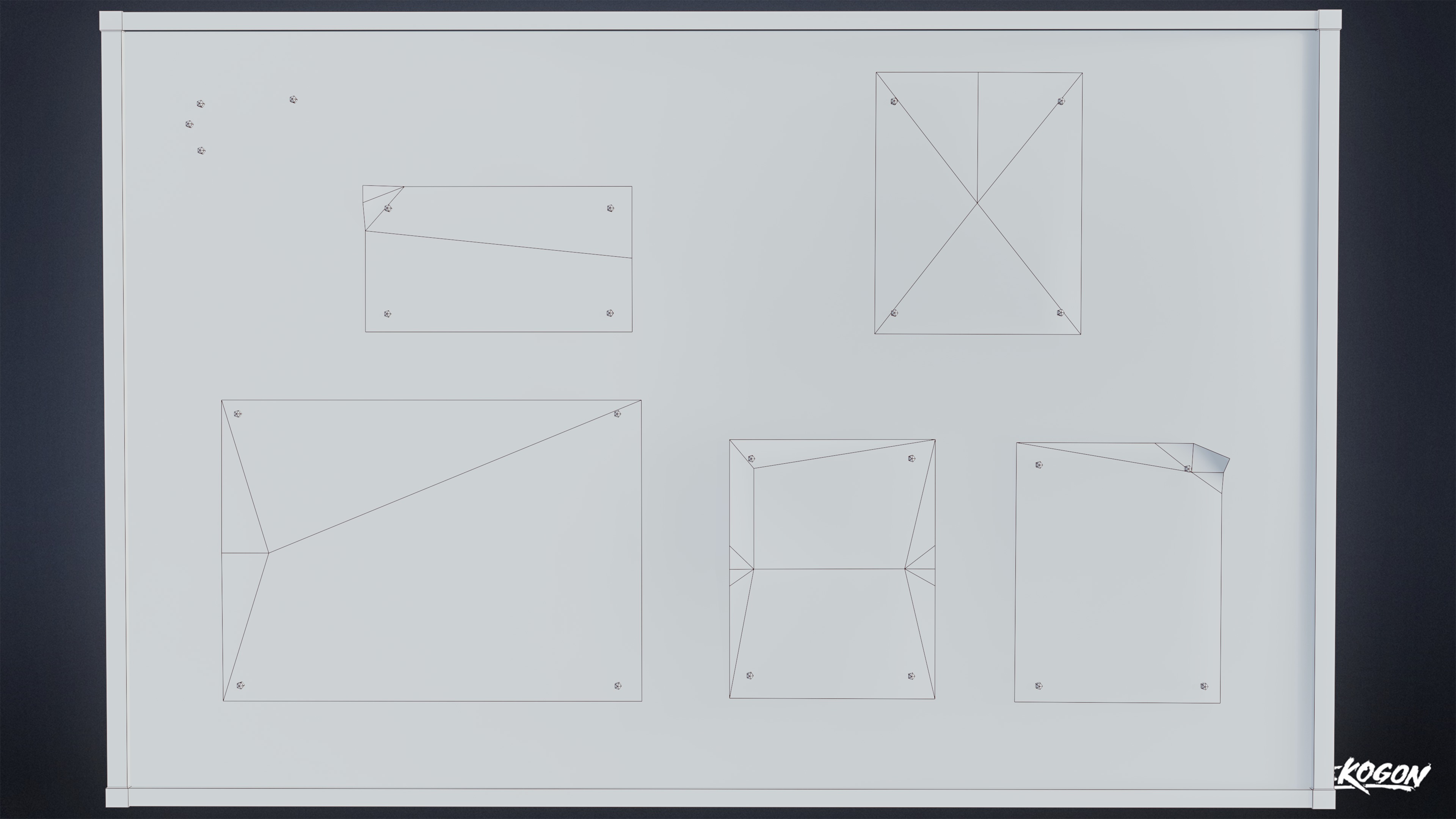 LAUNDROMAT - Board Wall 02 - LOW POLY AND NANITE Low-poly 3D model_8