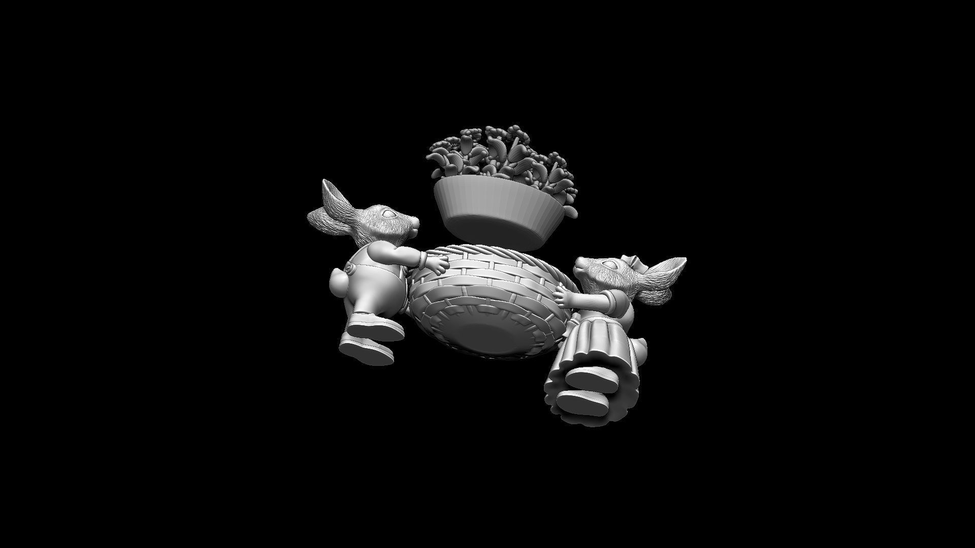 garden rabbits 3D print model_8