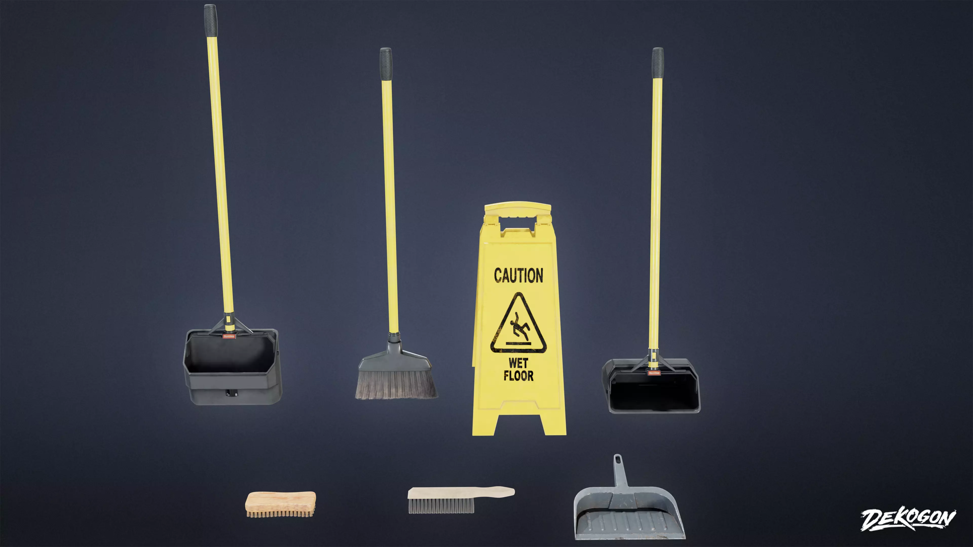 LAUNDROMAT - Cleaning Set 01 - LOW POLY AND NANITE Low-poly 3D model_0