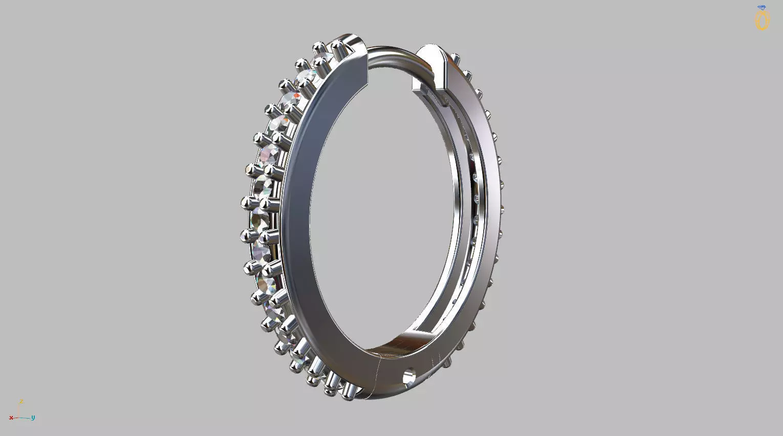 12mm Studded Hoop Earring 3D print model