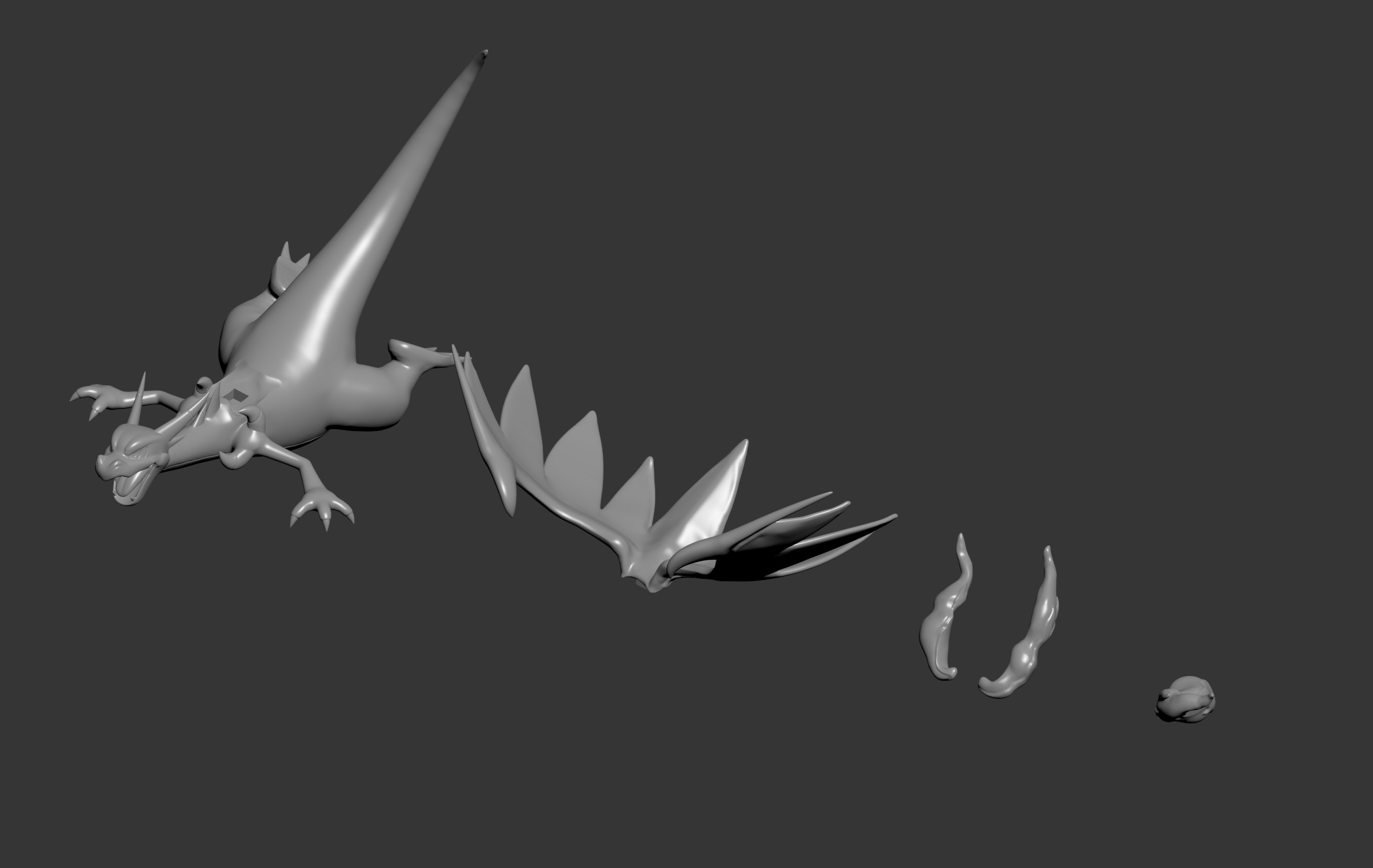 Pokemon 6- Mega Charizard X 3D print model_5