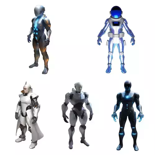 Sci-Fi Robot Warriors Collection 3D print model