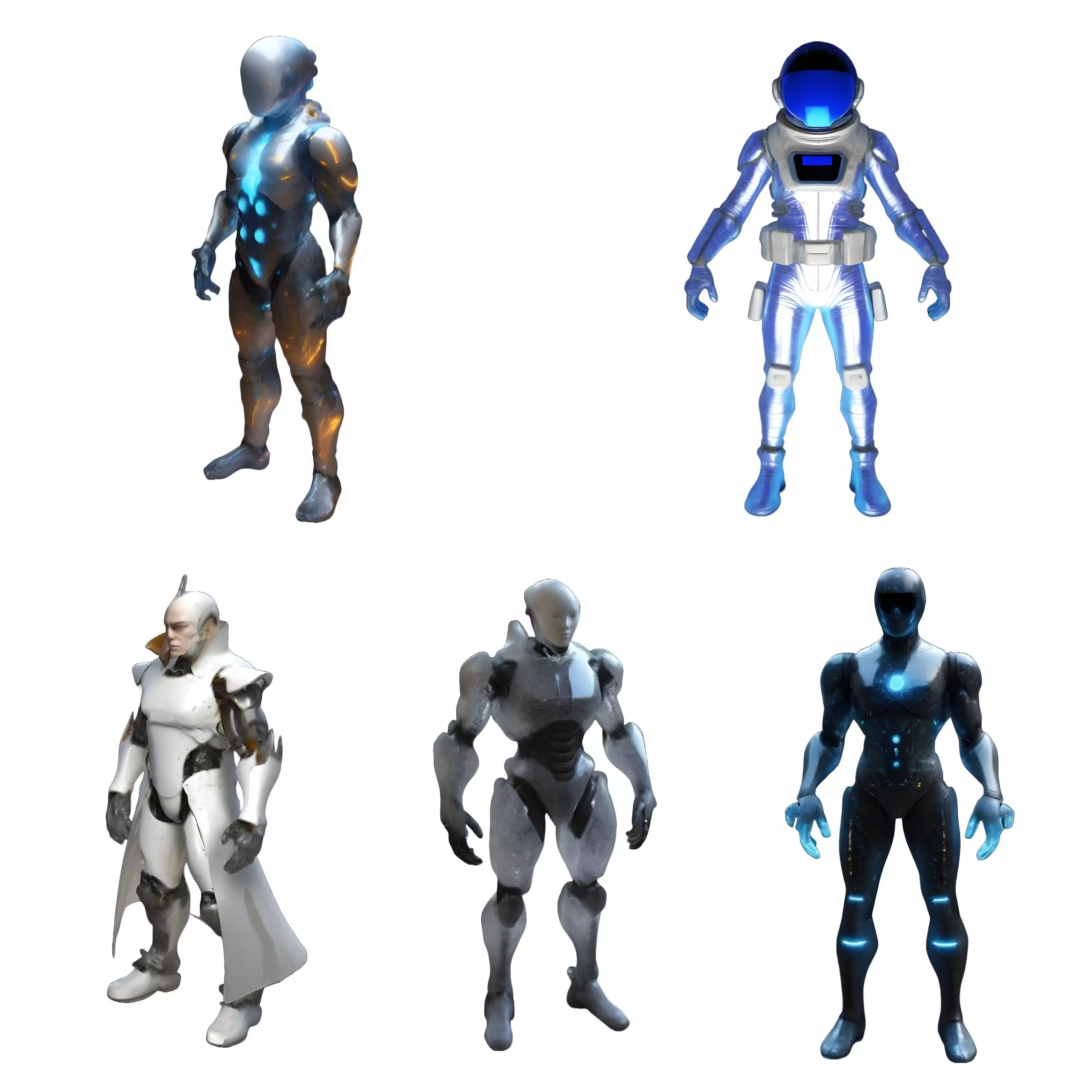 Sci-Fi Robot Warriors Collection 3D print model_0