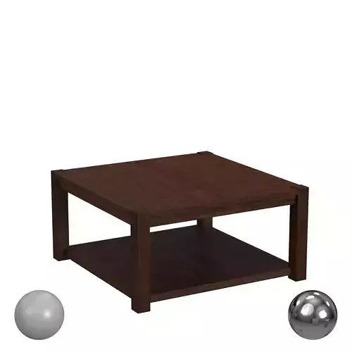 Bowery Hill Brown Rustic Square Coffee Table with Casters