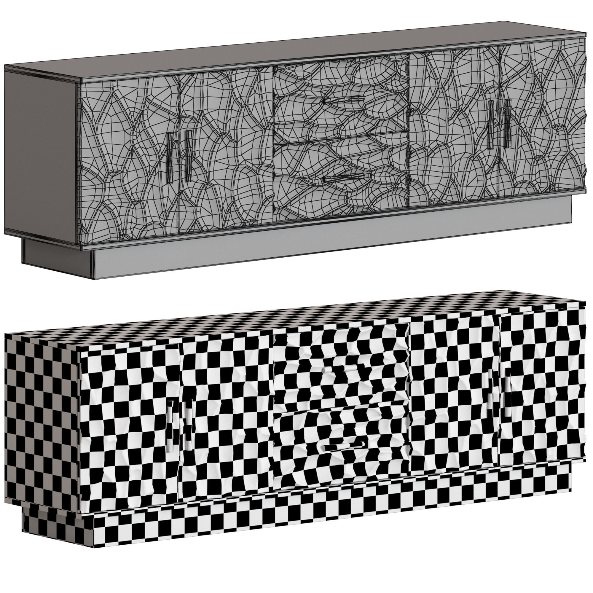 Vical Wardrobe Beard and TV Stand Beard 3D model_5