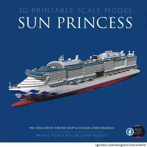 SUN PRINCESS 2024 cruise ship print ready model