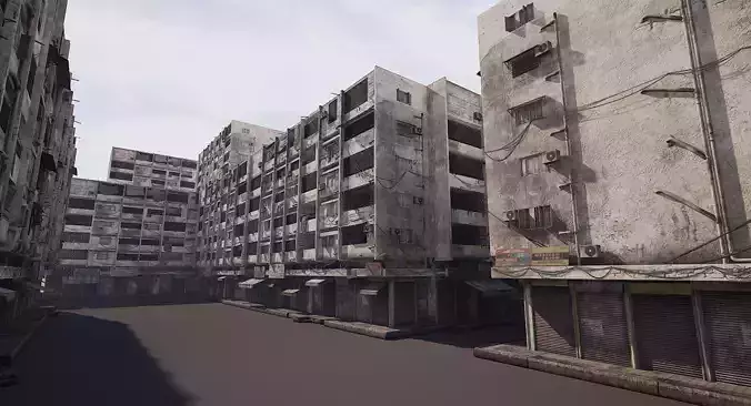 Old Generic 3D building Model by zambeelstudios Low-poly 3D model