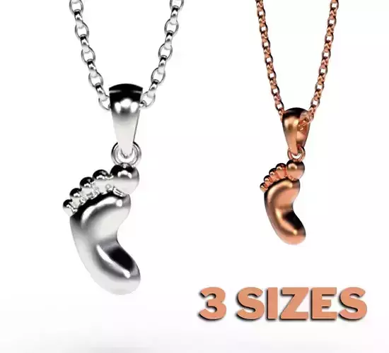 Mothers day jewelry Pendant With Baby foot-feet  3D print model