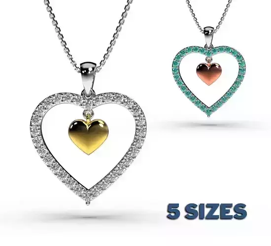 HEART PENDANT LOVE SIGN - Diamonds Valentines Day