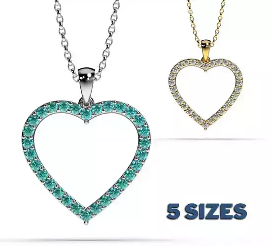 HEART PENDANT LOVESIGN - Diamonds Valentines Day
