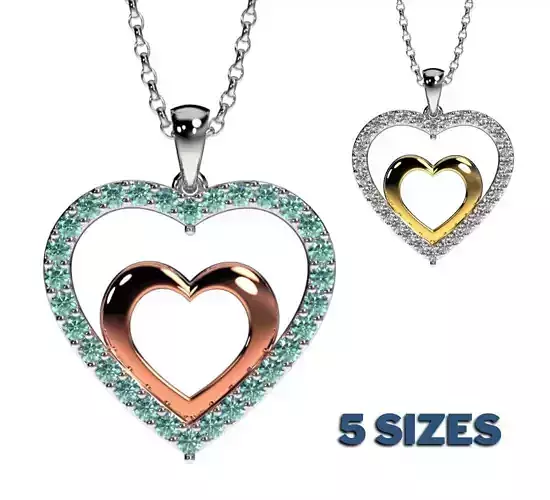 HEART PENDANT LOVE SIGN - Diamonds Valentines Day