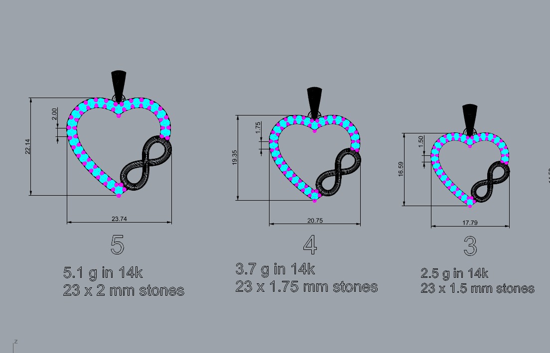 HEART INFINITY PENDANT LOVE SIGN - Diamonds Valentines Day 3D print model_1