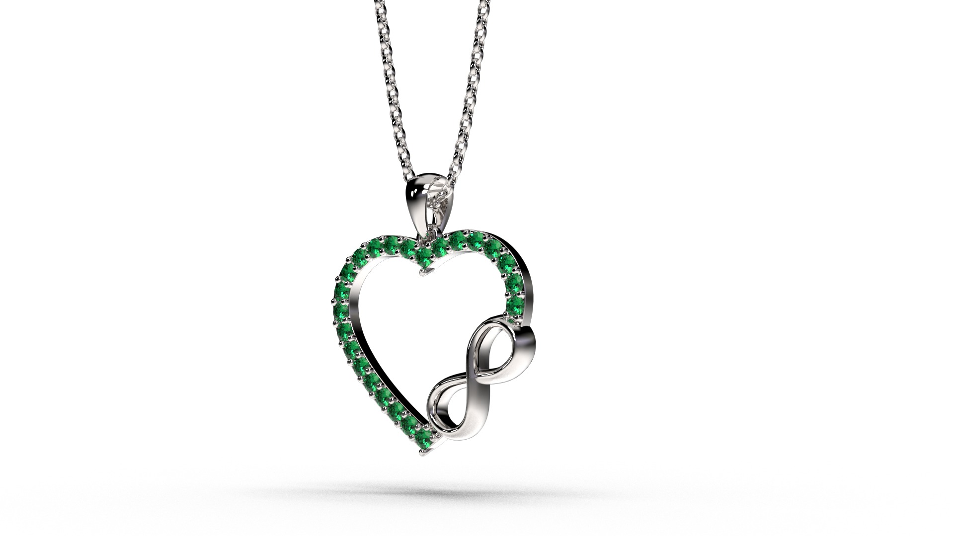 HEART INFINITY PENDANT LOVE SIGN - Diamonds Valentines Day 3D print model_6