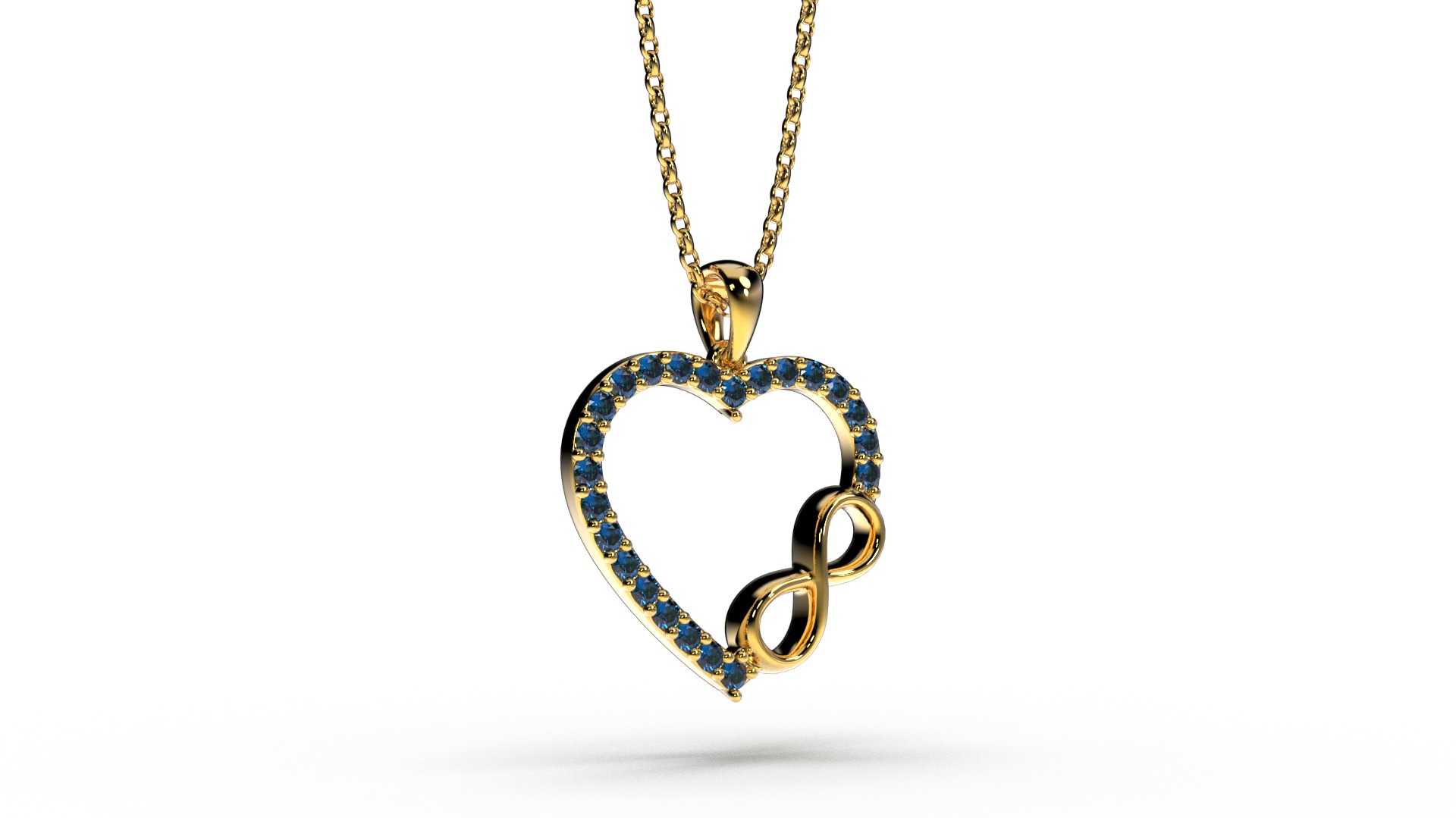HEART INFINITY PENDANT LOVE SIGN - Diamonds Valentines Day 3D print model_9
