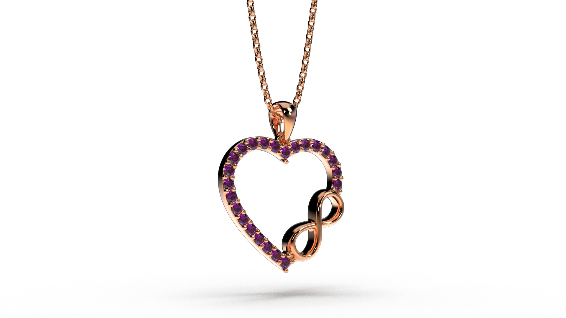 HEART INFINITY PENDANT LOVE SIGN - Diamonds Valentines Day 3D print model_17